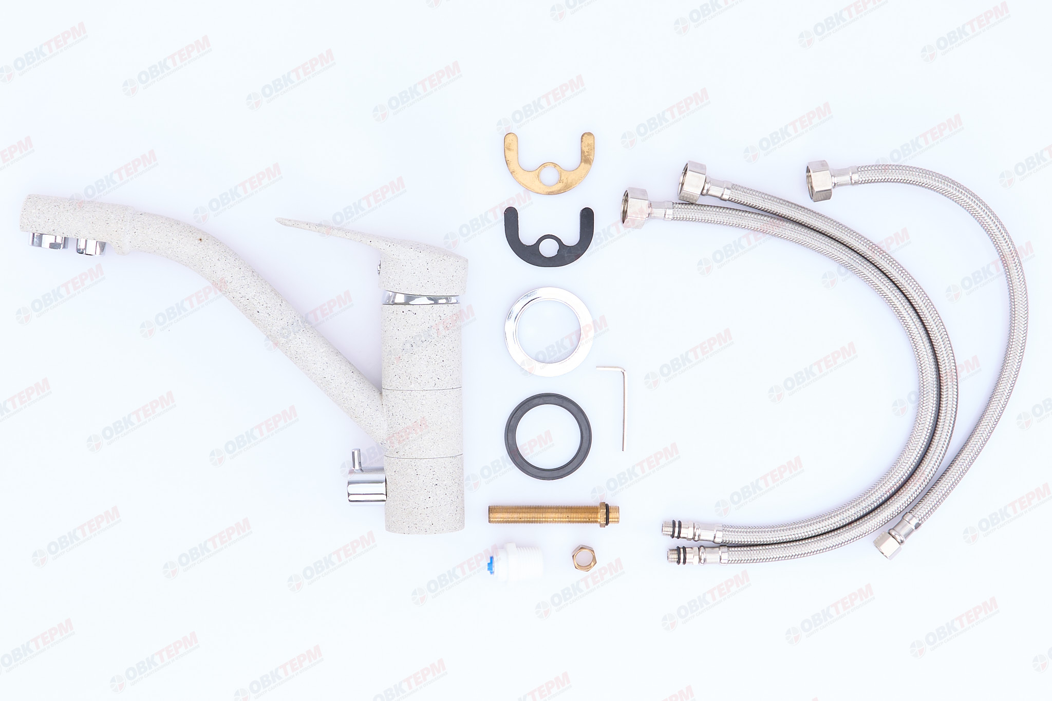 Смеситель для кухни под ФИЛЬТР Ulgran 010 (310)  (серый) - Изображение №4