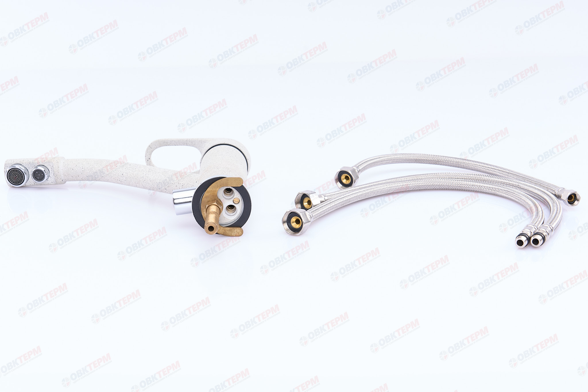 Смеситель для кухни под ФИЛЬТР Ulgran 010 (310)  (серый) - Изображение №5