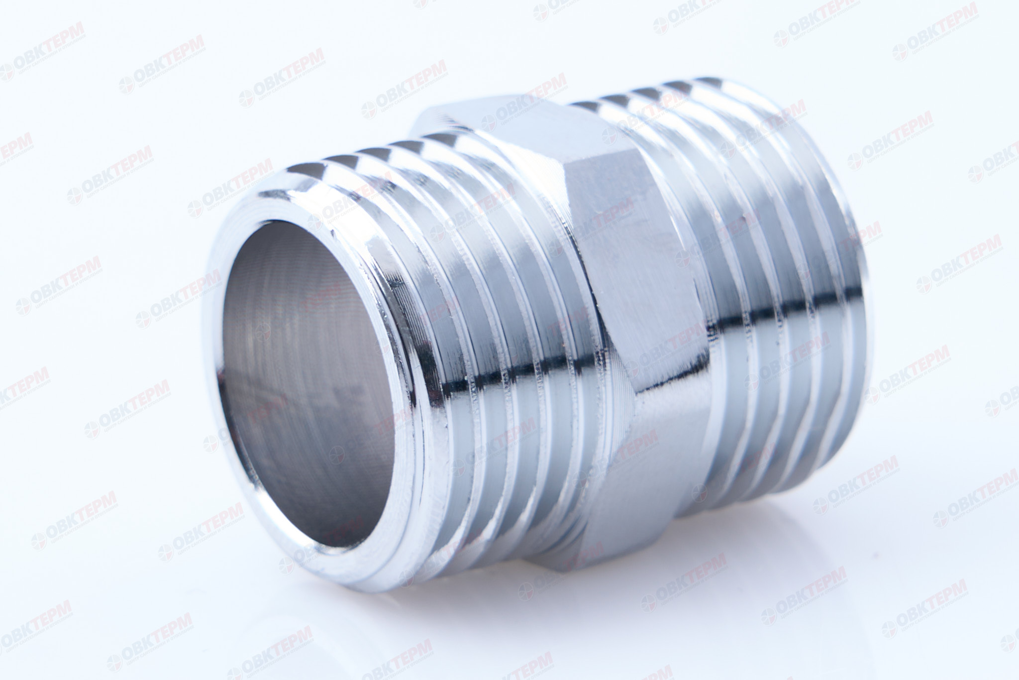 Ниппель   1/2" х 1/2"   Хром  TIM   (300/10) - Изображение №1