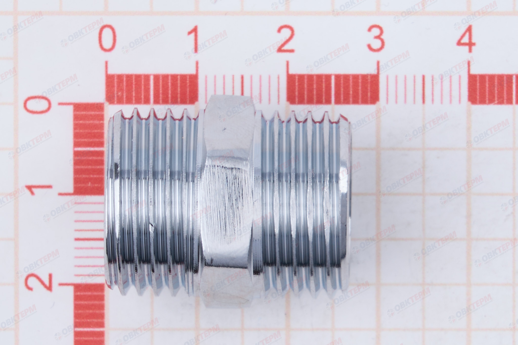 Ниппель   1/2" х 1/2"   Хром  TIM   (300/10) - Изображение №5