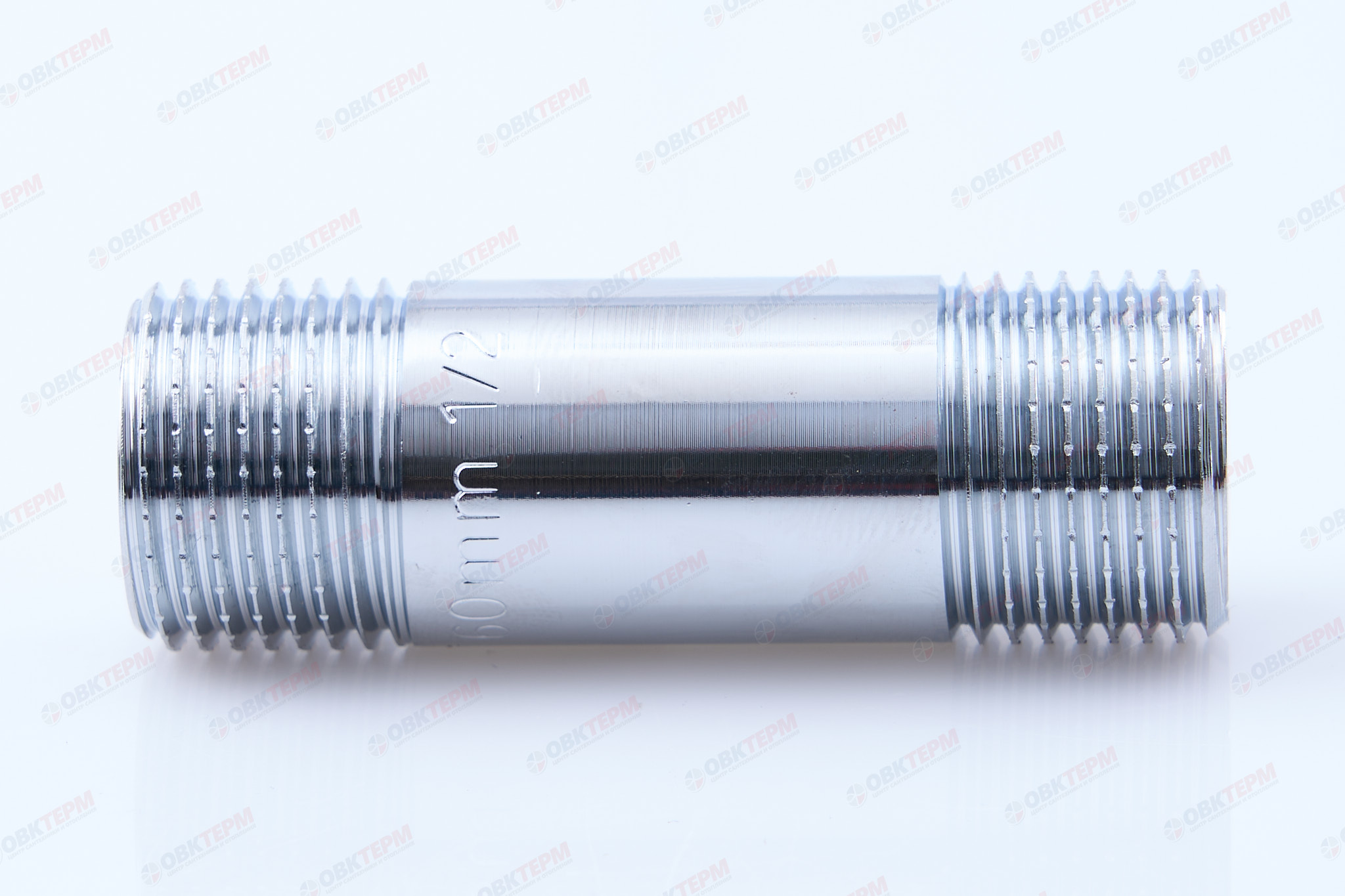 Ниппель 1/2" х 1/2" 60мм   Хром  TIM   (10шт) - Изображение №3