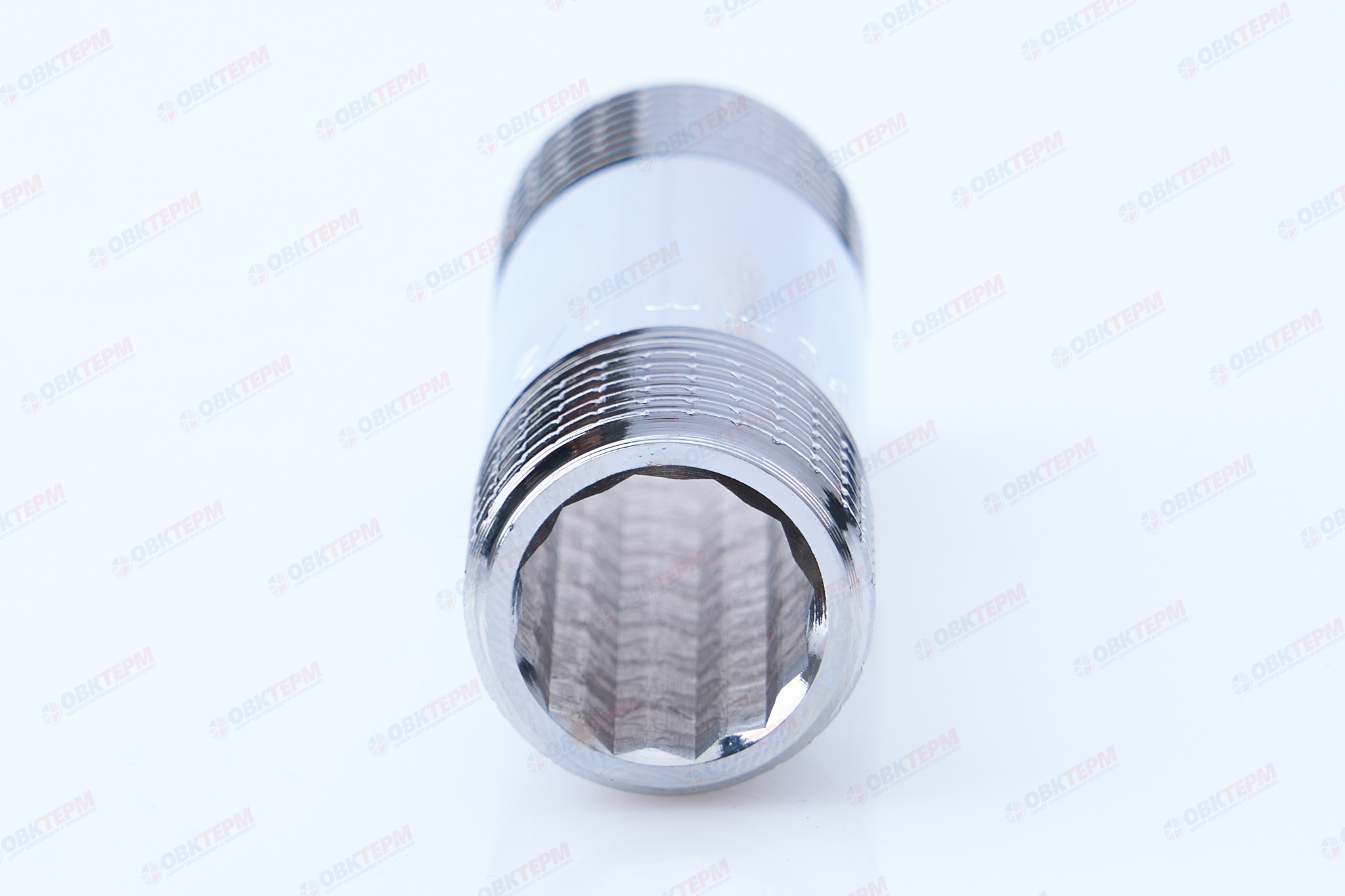 Ниппель 1/2" х 1/2" 60мм   Хром  TIM   (10шт) - Изображение №4