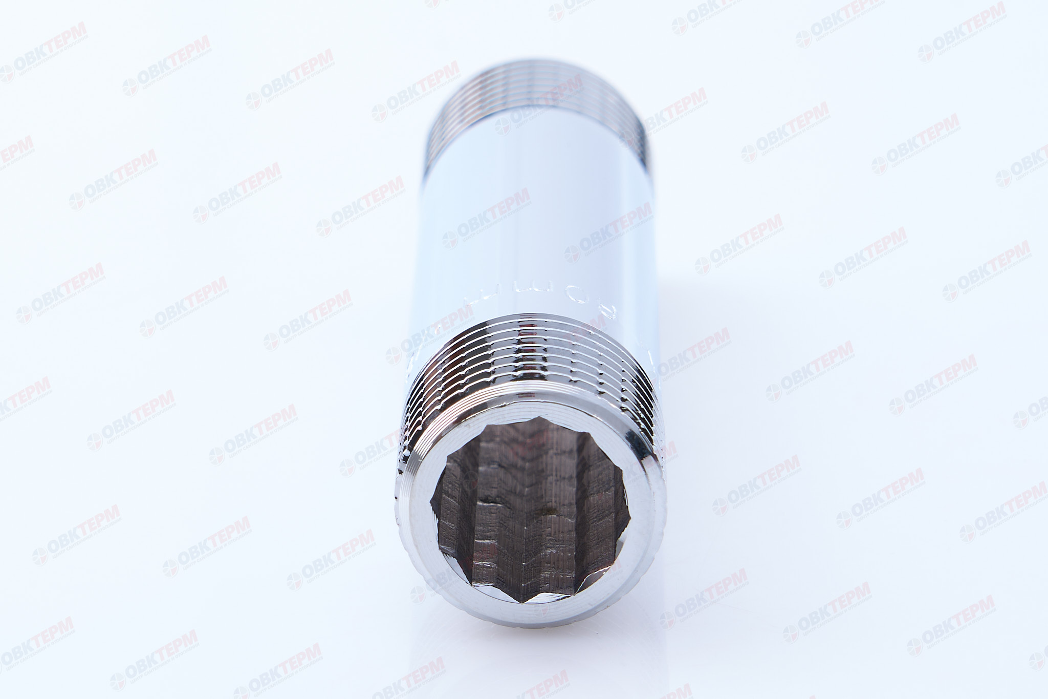Ниппель 1/2" х 1/2" 80мм   Хром  TIM - Изображение №3