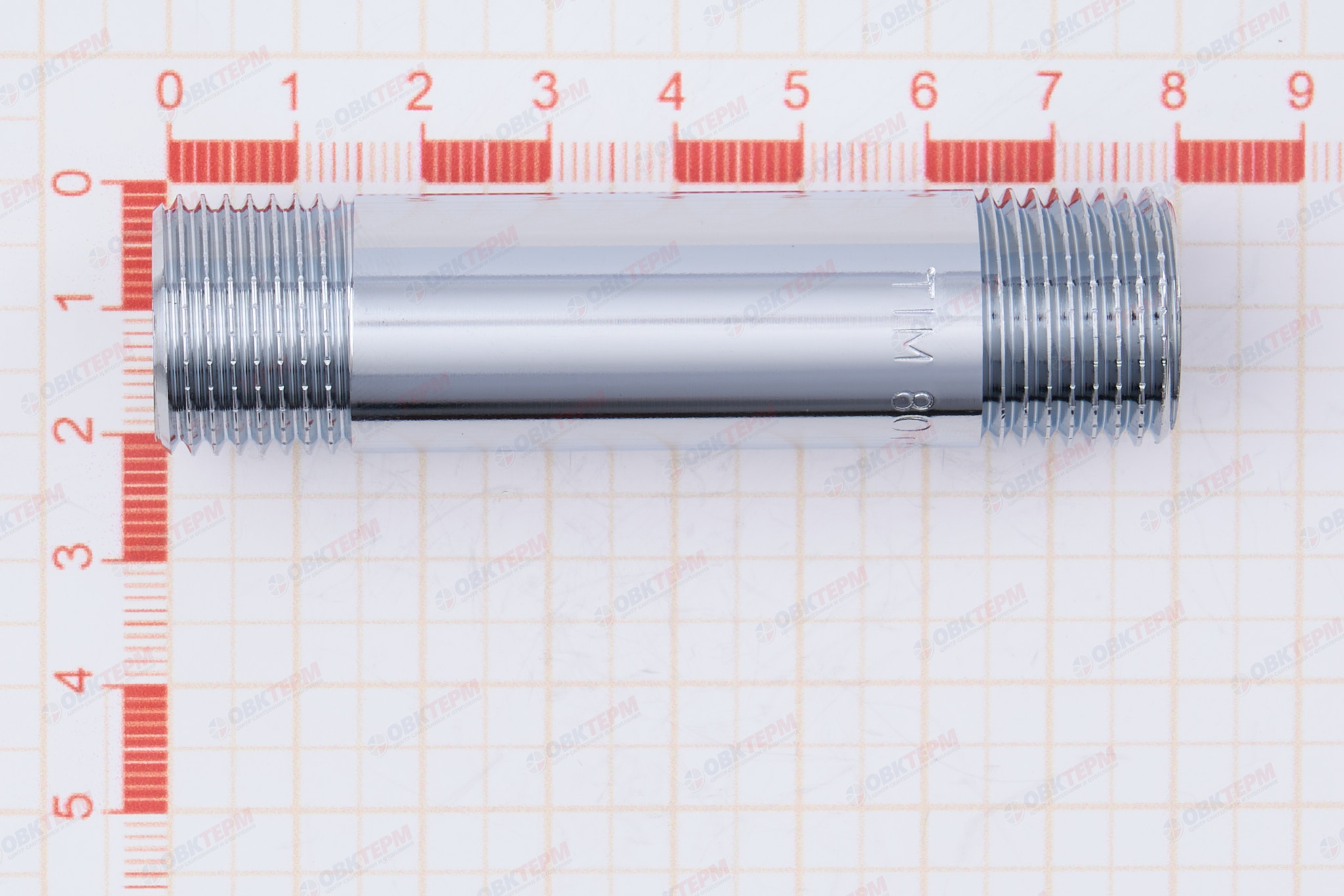 Ниппель 1/2" х 1/2" 80мм   Хром  TIM - Изображение №5