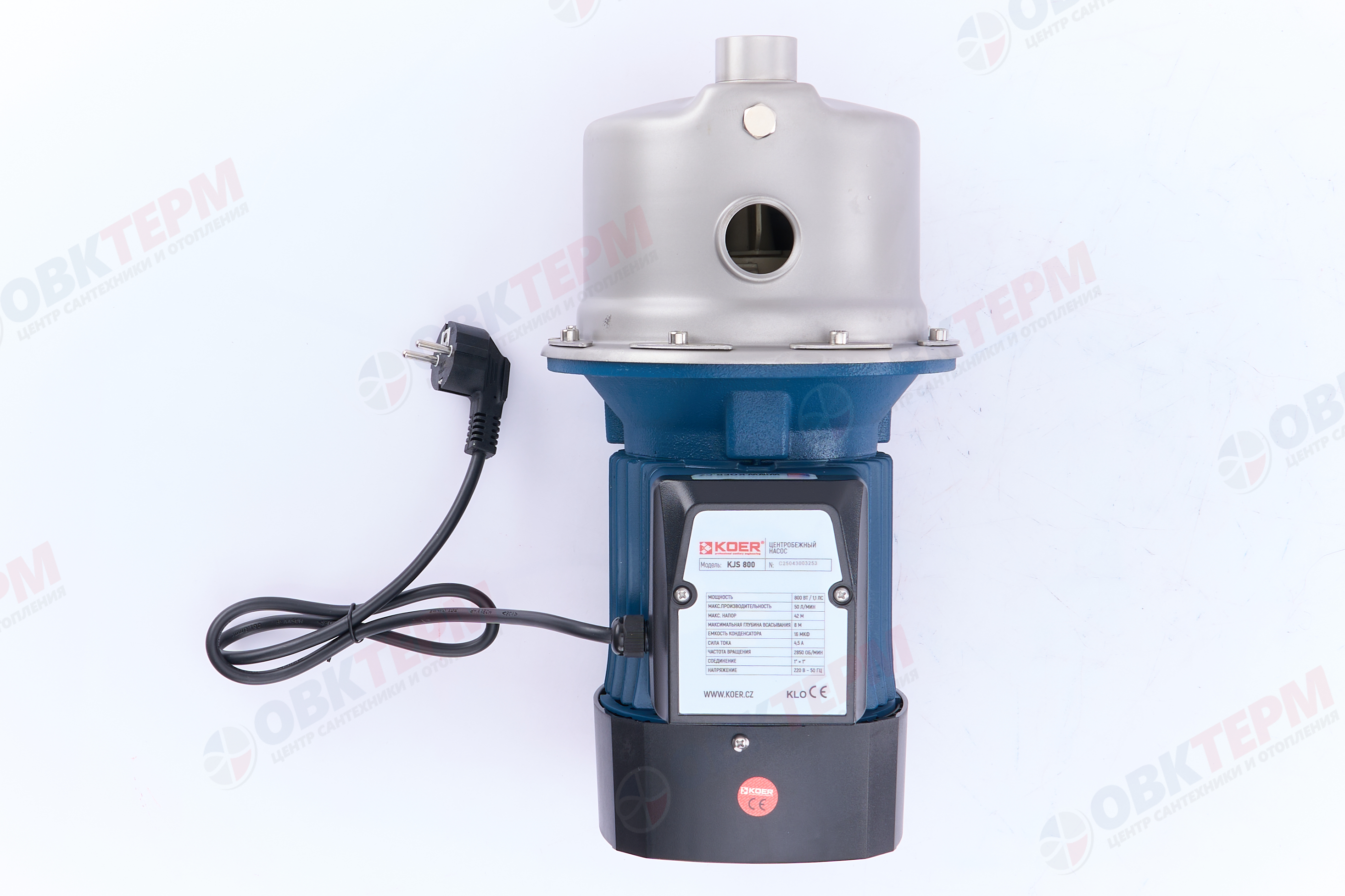 Насос центробежный  KJS 800 KOER (нерж)   (0,8кВт/50л.м./42м.) - миниатюра №6