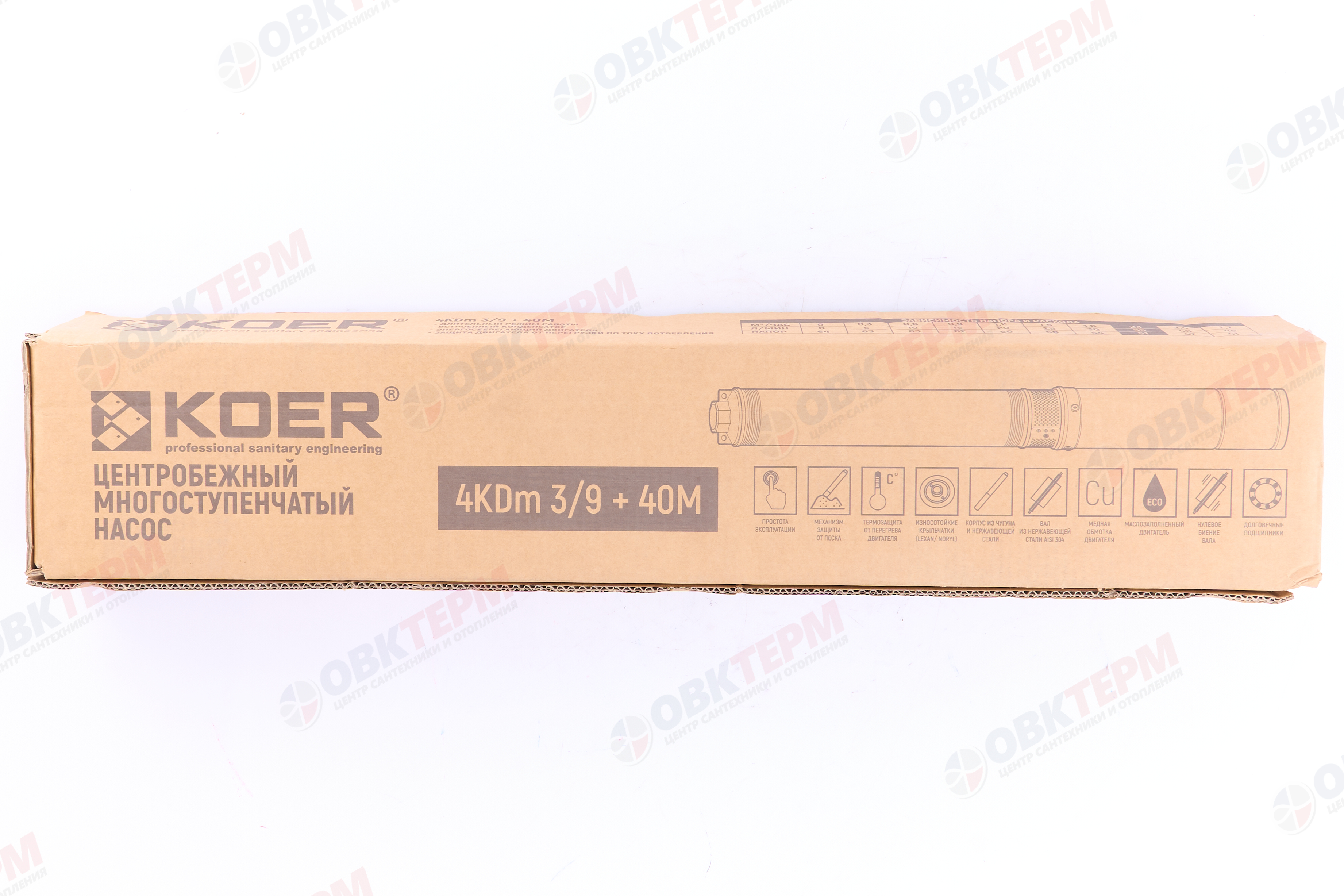 Насос погружной   4KDm   3/9  40M KOER (0,55кВт/55л.м./64м/40м кабеля) - миниатюра №6
