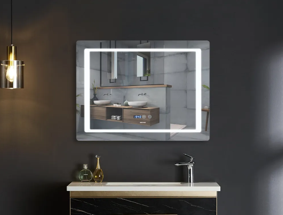 MIXXUS STYLE MR03-80x60 Зеркало с LED Touch, Anti-fog, димером, регулятором яркости, часами - Изображение №1