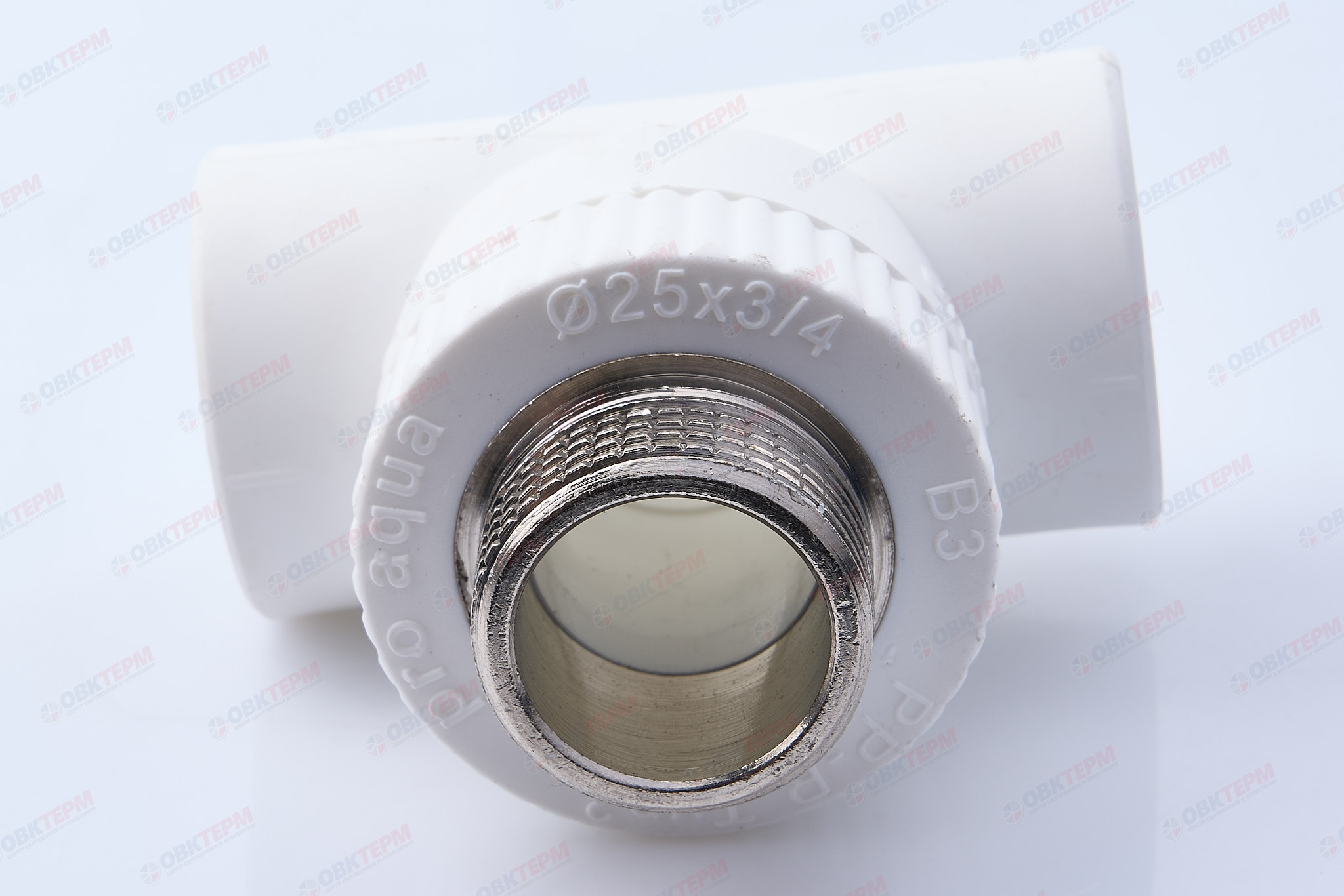 Тройник с МРН 25 * 3/4" * 25   БЕЛЫЙ   (PRO AQUA)     (100/10) - миниатюра №3