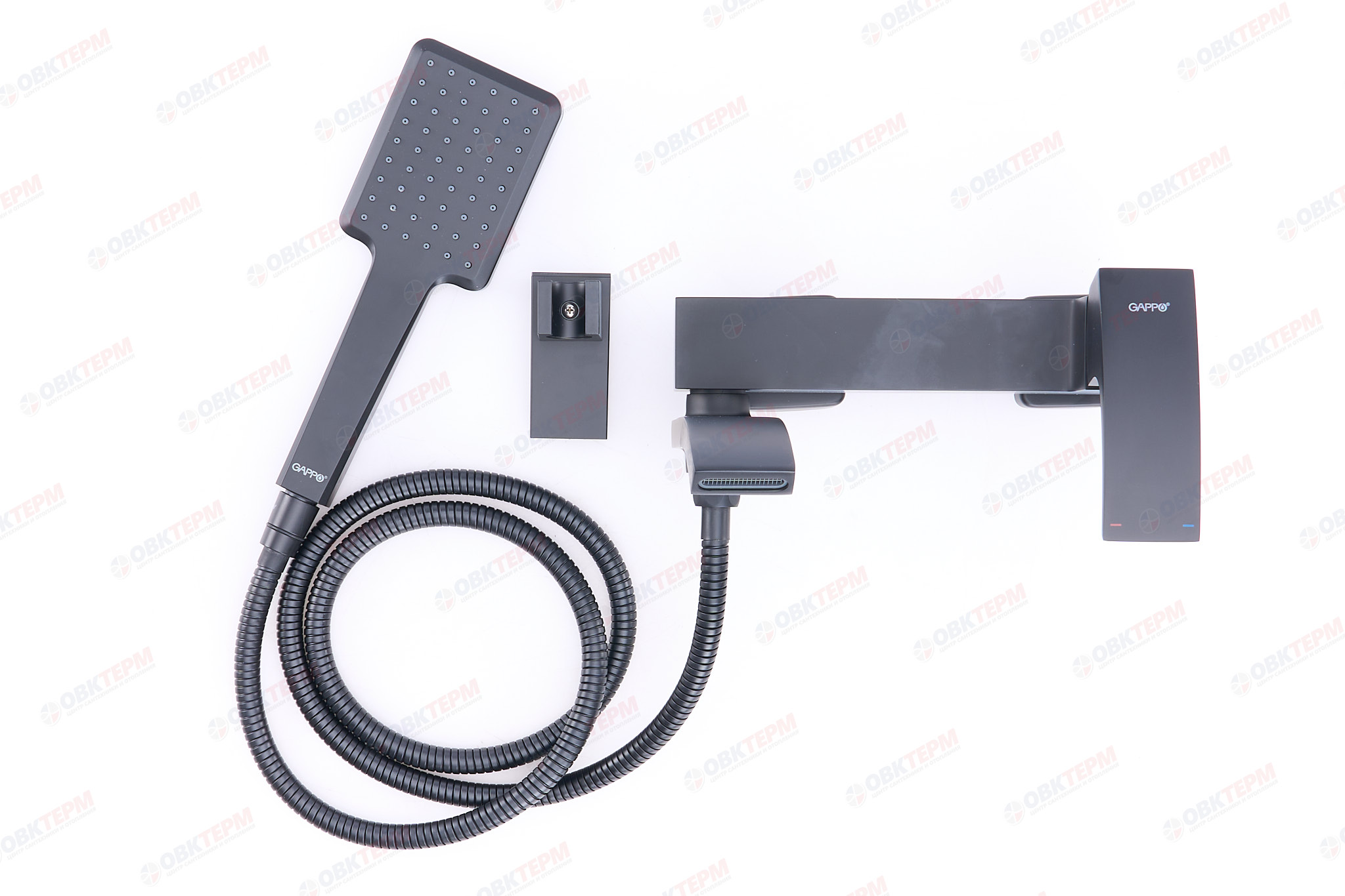 Смеситель д/ванны GAPPO G3207-6 латунь /черный /Ø35мм /лейка 1 реж - Изображение №4