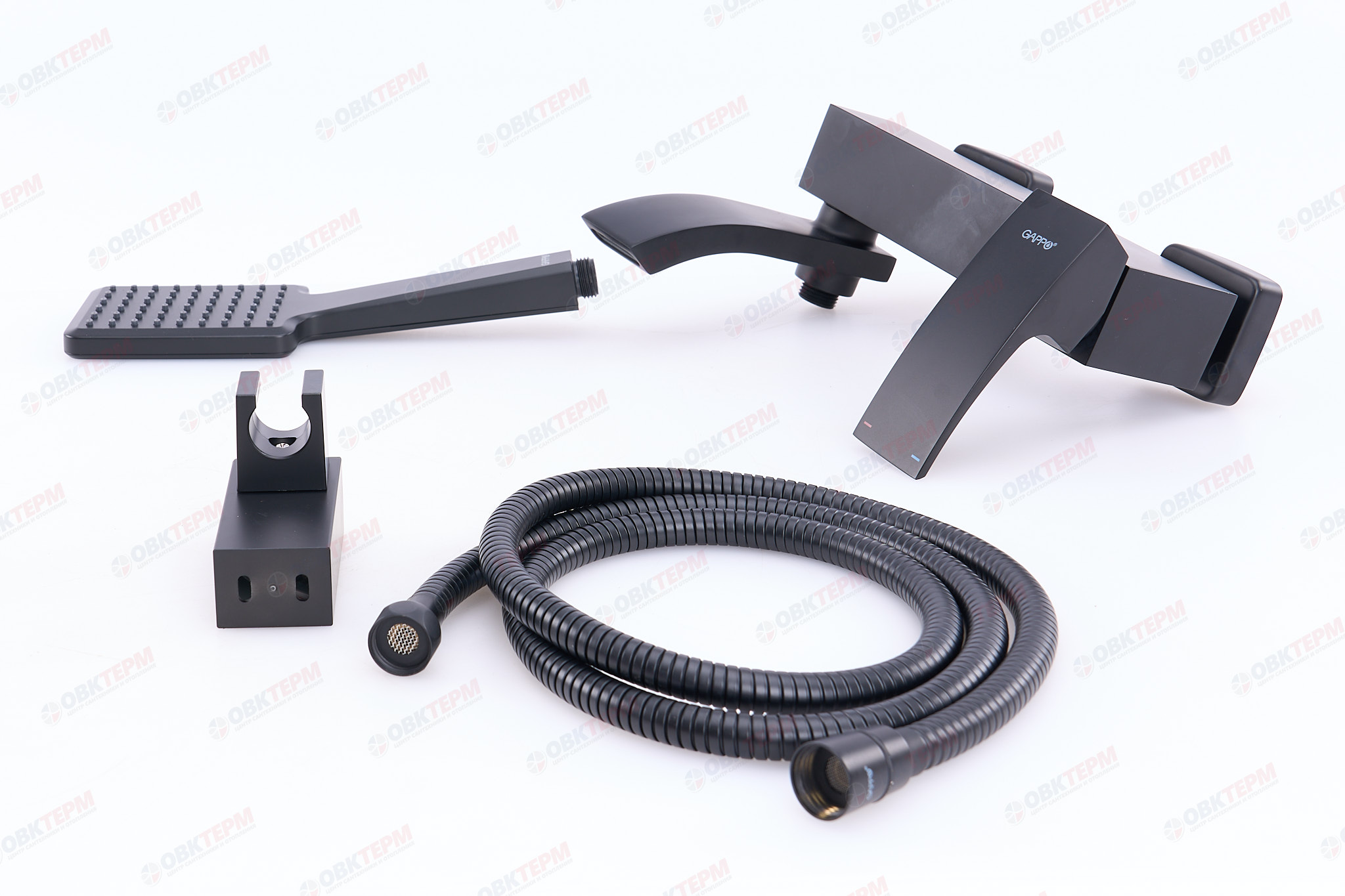 Смеситель д/ванны GAPPO G3207-6 латунь /черный /Ø35мм /лейка 1 реж - Изображение №5