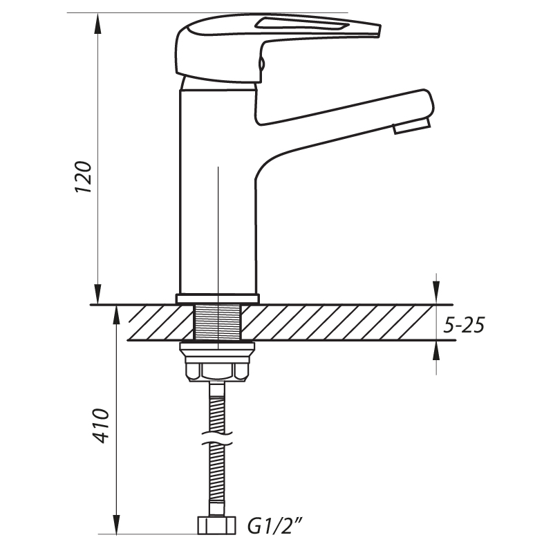 Смеситель д/умывальника ZERIX UNO-A446 ГАЙКА (10 шт/ящ) - миниатюра №2