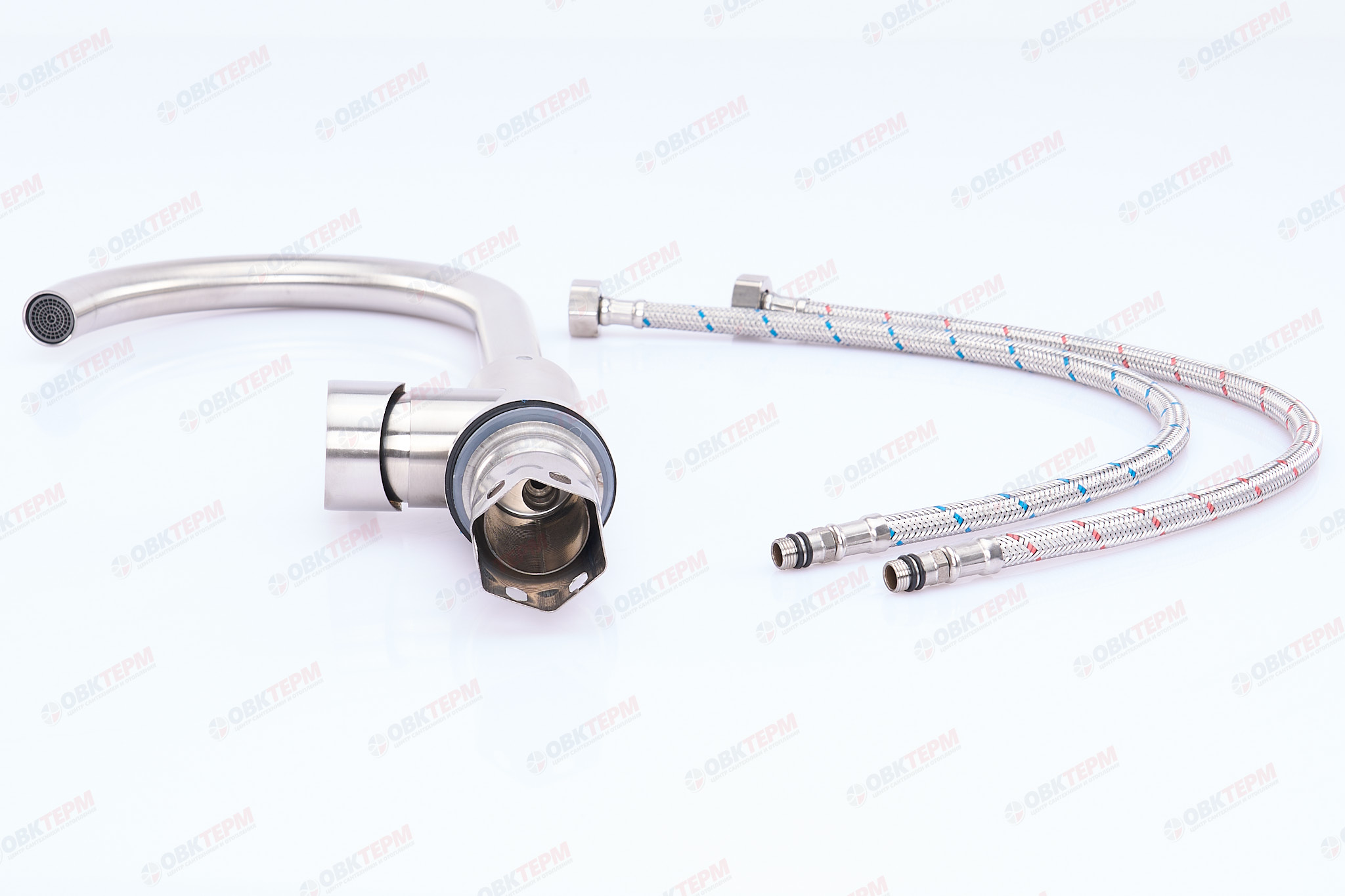 Смеситель д/кухни нерж/сталь ZERIX - SUS-011   (катридж 35мм, на ГАЙКЕ)  10 шт/ящ - миниатюра №4