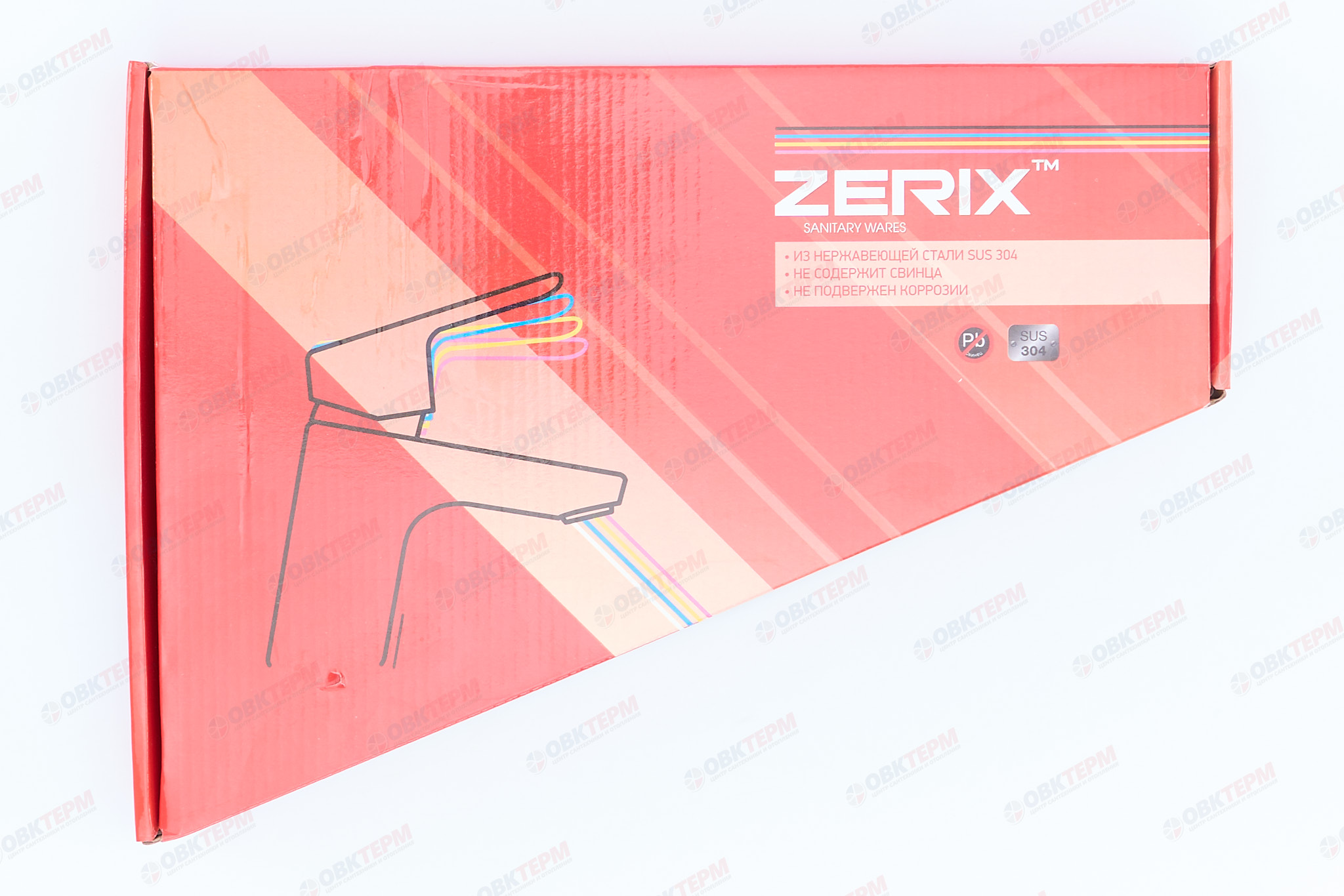 Смеситель д/кухни нерж/сталь ZERIX - SUS-011   (катридж 35мм, на ГАЙКЕ)  10 шт/ящ - миниатюра №6