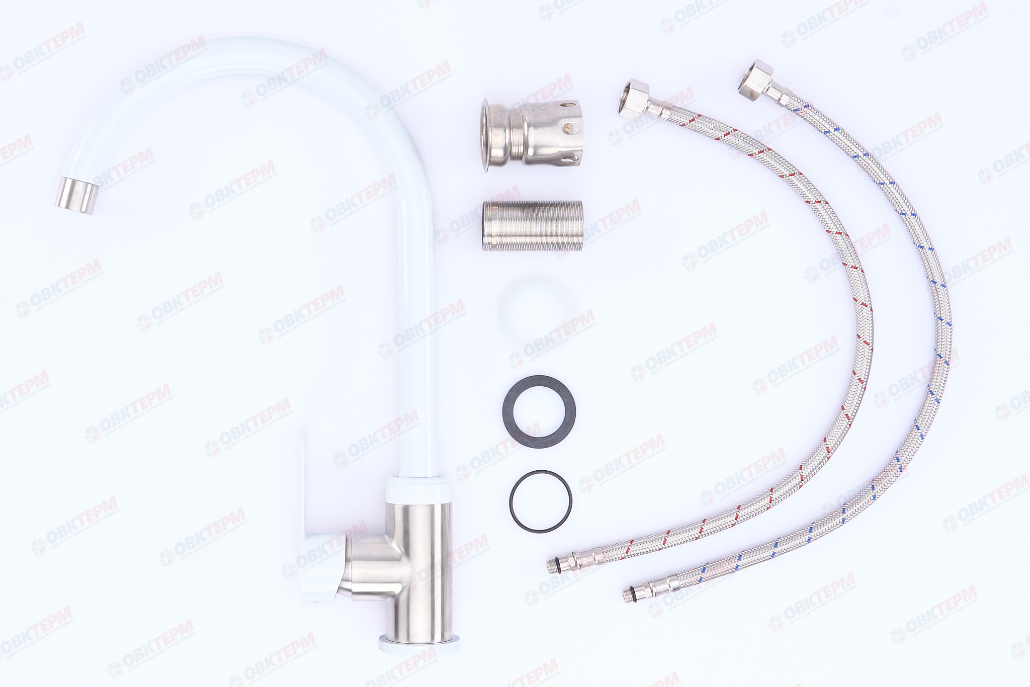 Смеситель д/кухни нерж/сталь ZERIX MADRID-011 WHITE (белый) (10 шт/ящ) - миниатюра №4