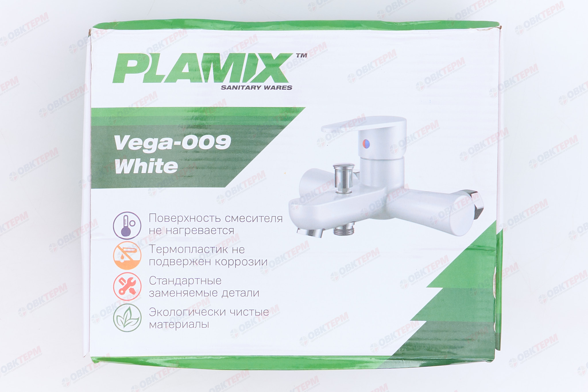 Смеситель д/ванны PLAMIX VEGA-009 White,короткий (без шланга и лейки) (24шт/ящ) - миниатюра №7