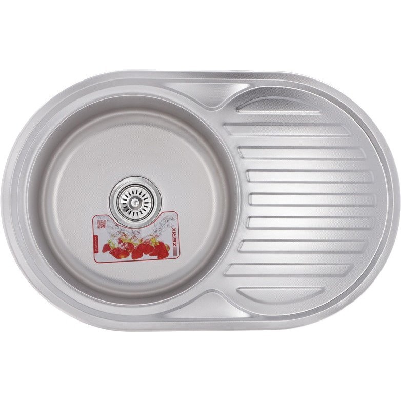 ZERIX мойка Z7750-06-180MD (micro decor) ВРЕЗНАЯ /сифон (10шт/ящ) РАСПРОДАЖА - изображение №1
