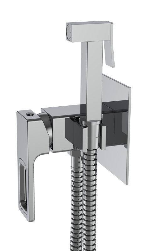 Смеситель с гигиеническим душем KOER KB-23009-01 латунь (Цвет хром) (8шт/ящ) - Изображение №1