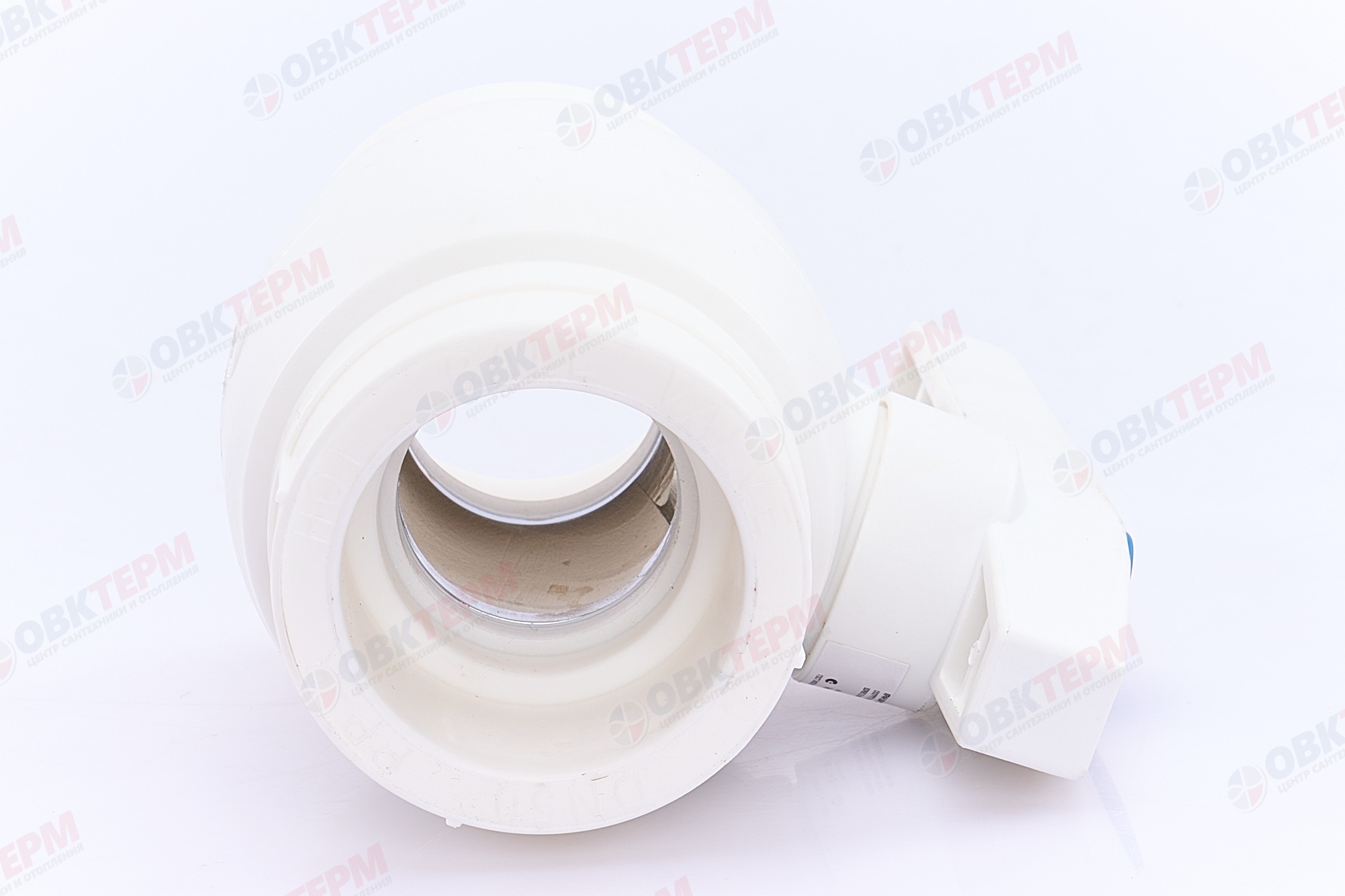 Кран пластиковый шаровый  50  (латунный  шар)  стандарт  БЕЛЫЙ PP-R   (RTP)    (6/1) - миниатюра №6