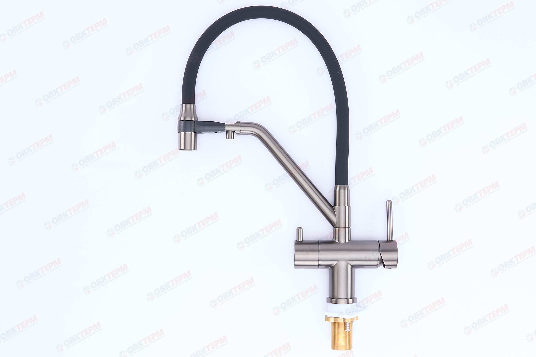 Смеситель д/кухни под ФИЛЬТР KOER KB-72006-07 (Цвет графит+силик.излив черный) (8шт/ящ) - миниатюра №3