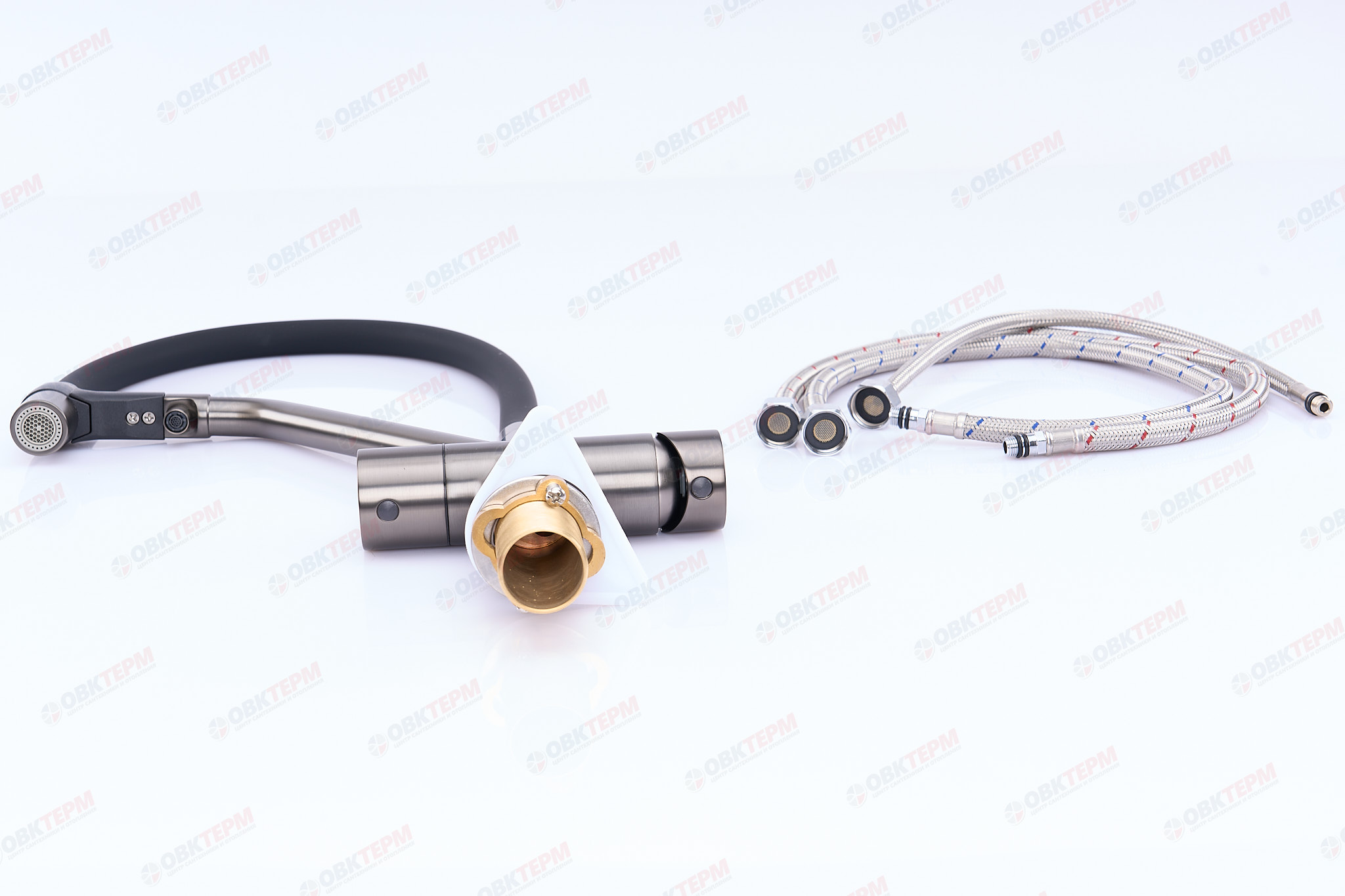 Смеситель д/кухни под ФИЛЬТР KOER KB-72006-07 (Цвет графит+силик.излив черный) (8шт/ящ) - миниатюра №4