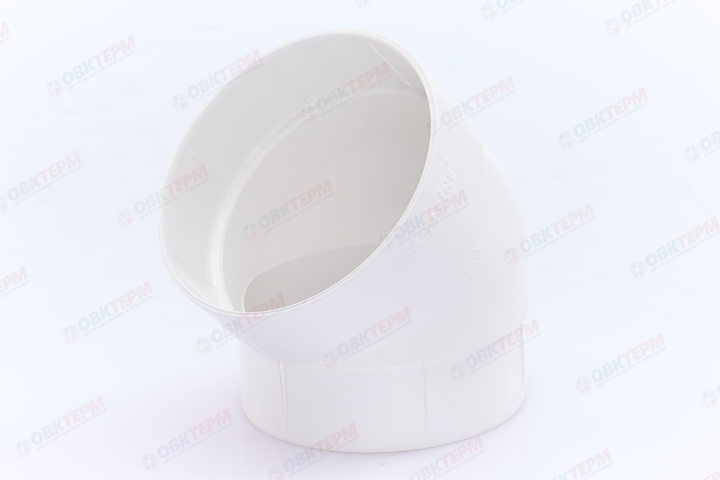 Колено трубы 45 град. ПВХ Grand Line белое (RAL 9003) (уп. 24шт) - Изображение №2