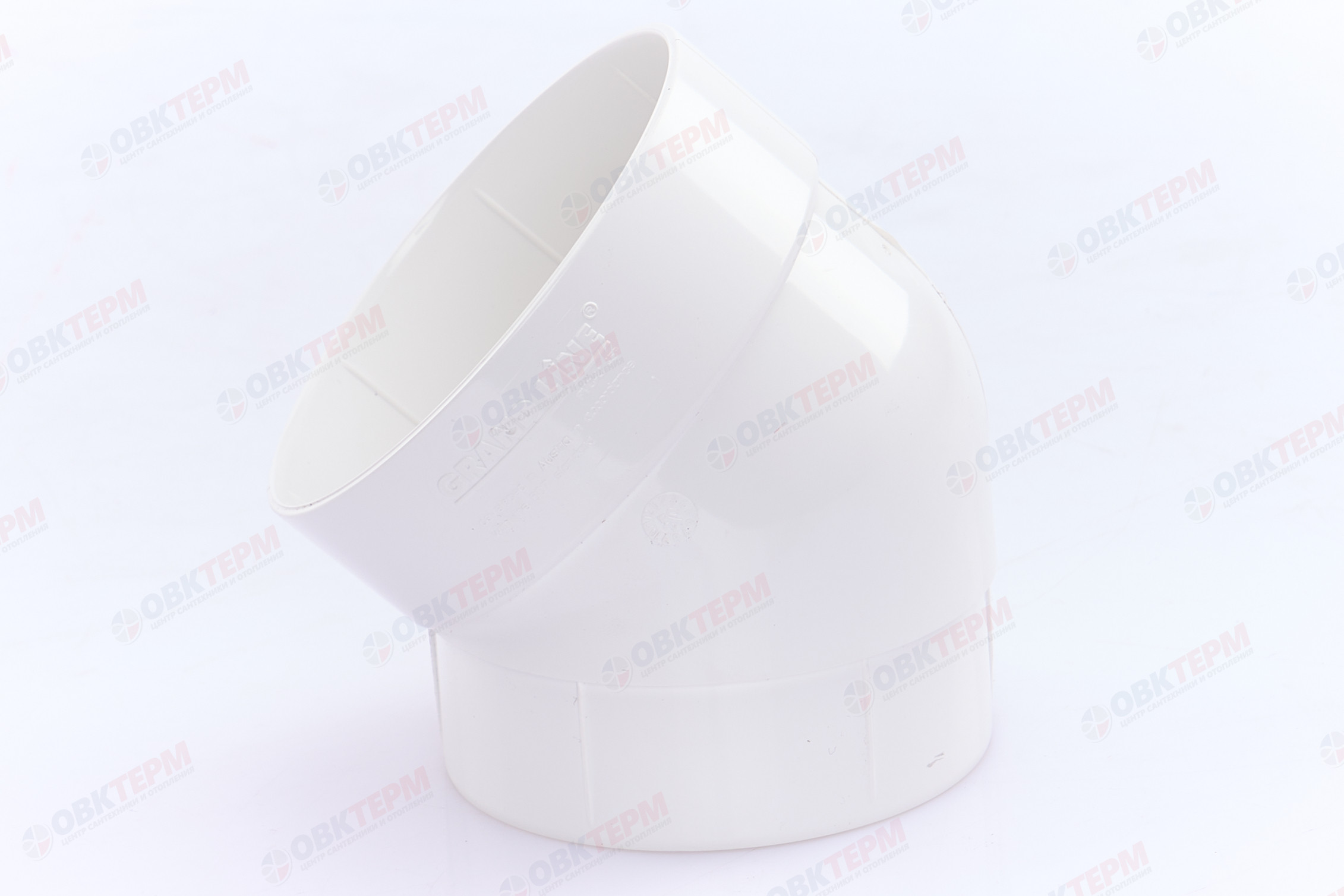 Колено трубы 45 град. ПВХ Grand Line белое (RAL 9003) (уп. 24шт) - Изображение №4