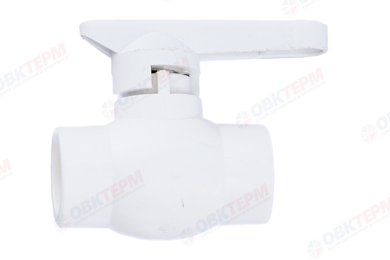 Кран шаровый пластиковый  25  (латунный  шар)   (белый)   (50)  (KALDE) - Изображение №2