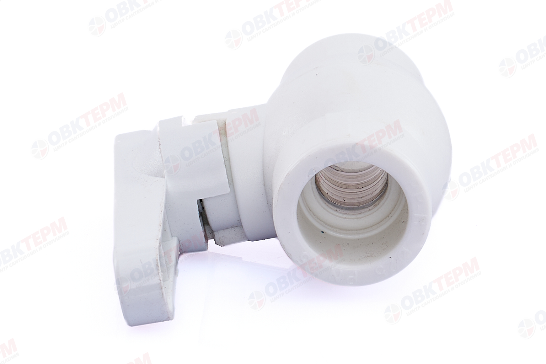 Кран шаровый пластиковый  25  (латунный  шар)   (белый)   (50)  (KALDE) - Изображение №5