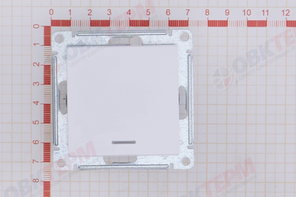 Выключатель 1-клавишный механизм с подсветкой сх.1, 10АХ Белый AtlasDesign Systeme Electric - Изображение №5