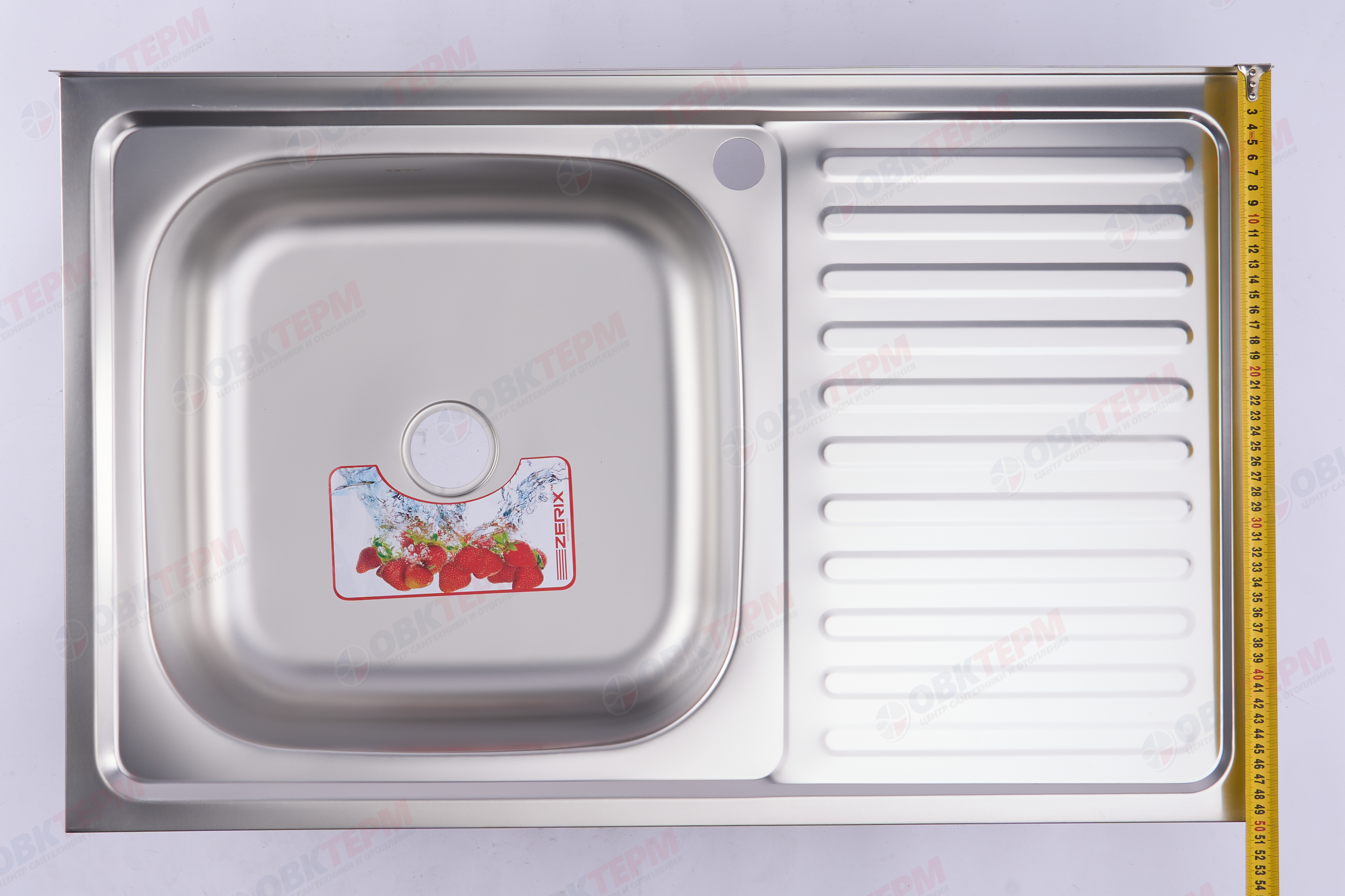 ZERIX мойка Z8050L-04-160E (SATIN) НАКЛАДНАЯ / без сифона (10шт/ящ) - миниатюра №8