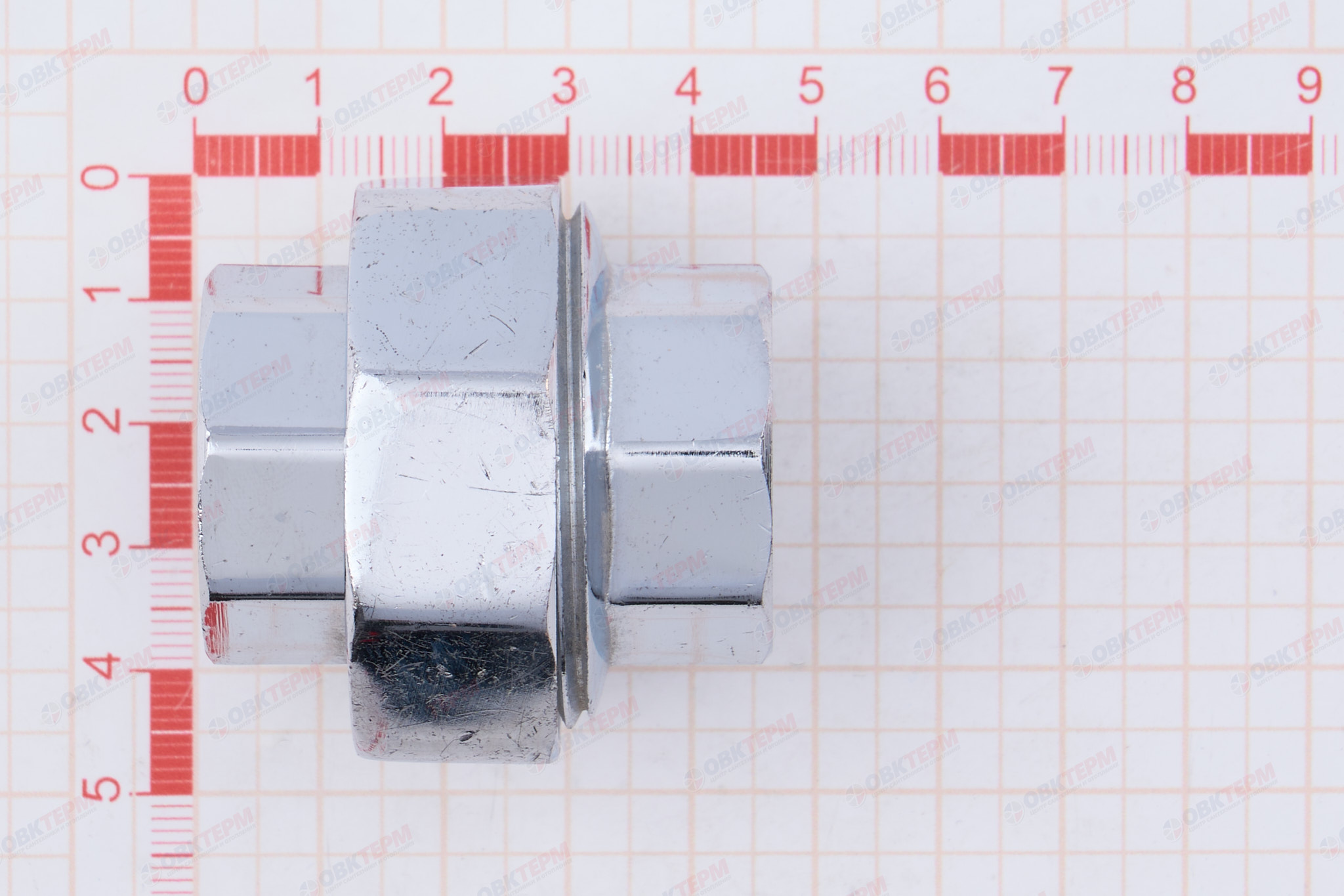 Американка    Valtec   3/4" хром  BB   прямая       (/5шт) - миниатюра №8