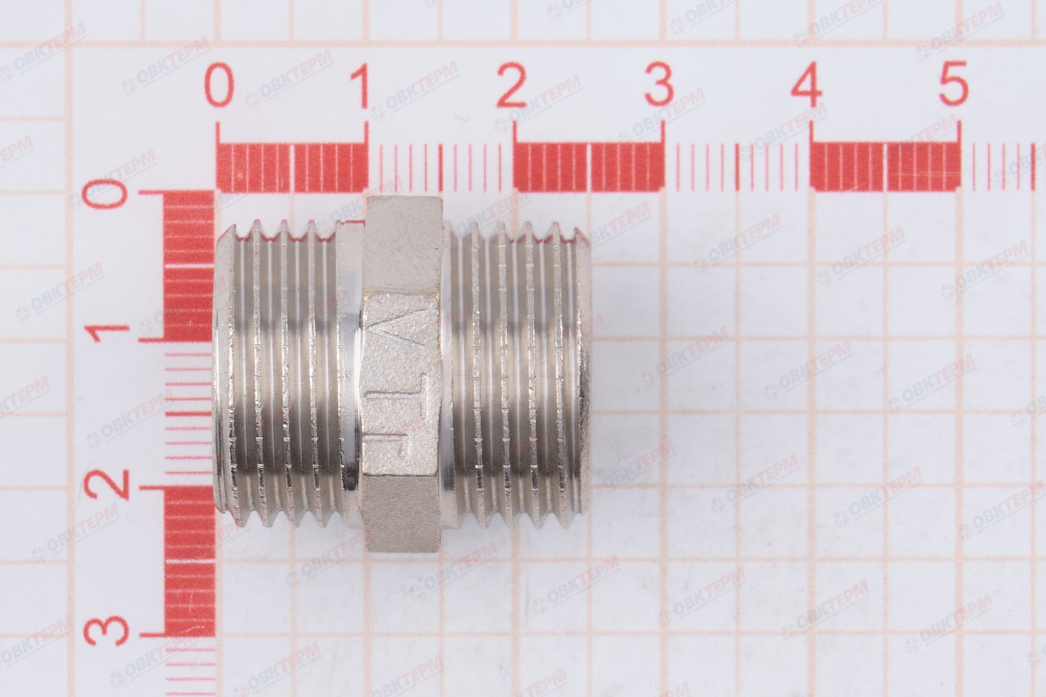 Ниппель      1/2"                никель     (Valtec)   (360ящ/10шт) - миниатюра №8