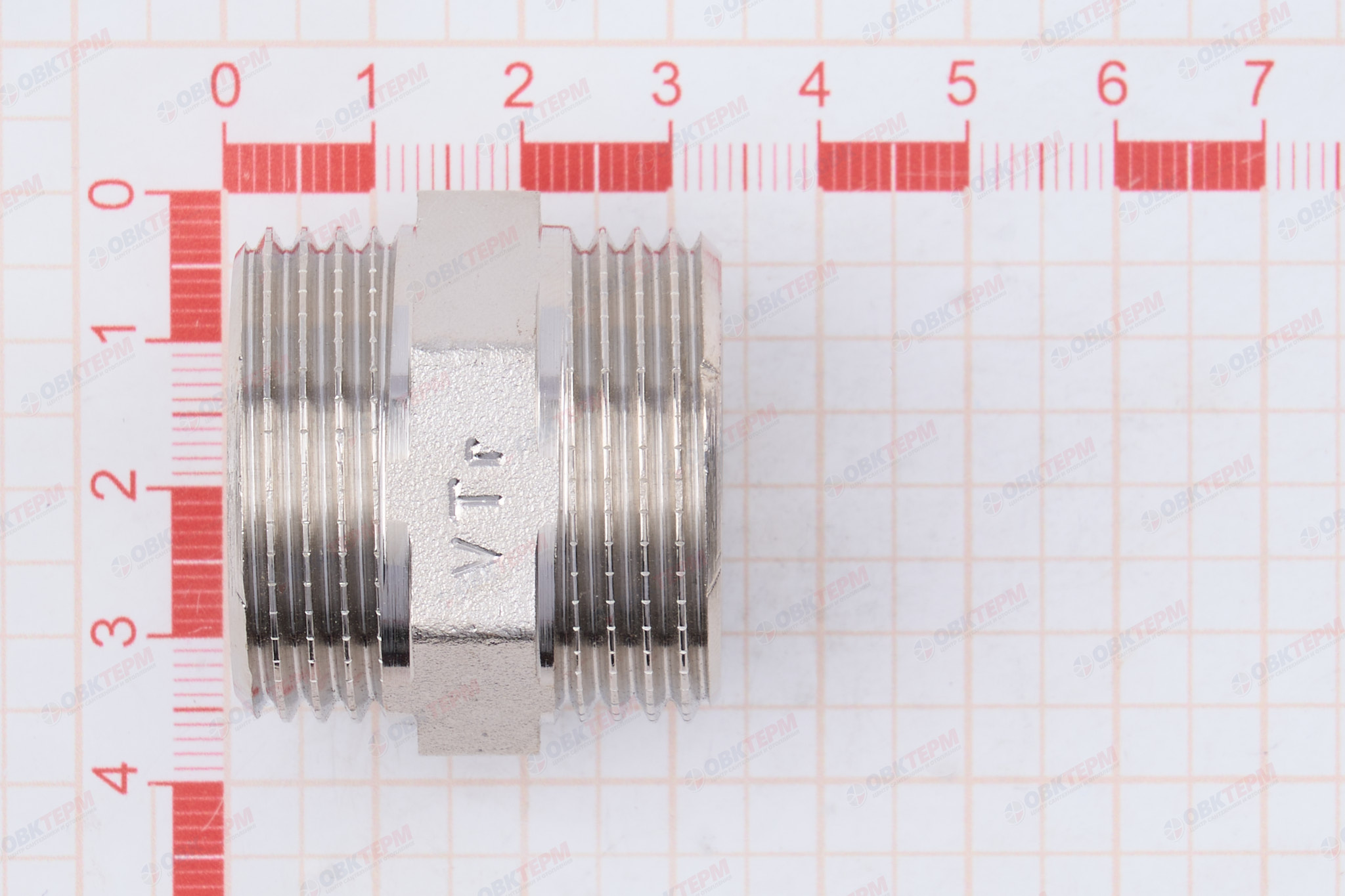 Ниппель     1"                никель     (Valtec)   (100ящ/10шт) - миниатюра №8