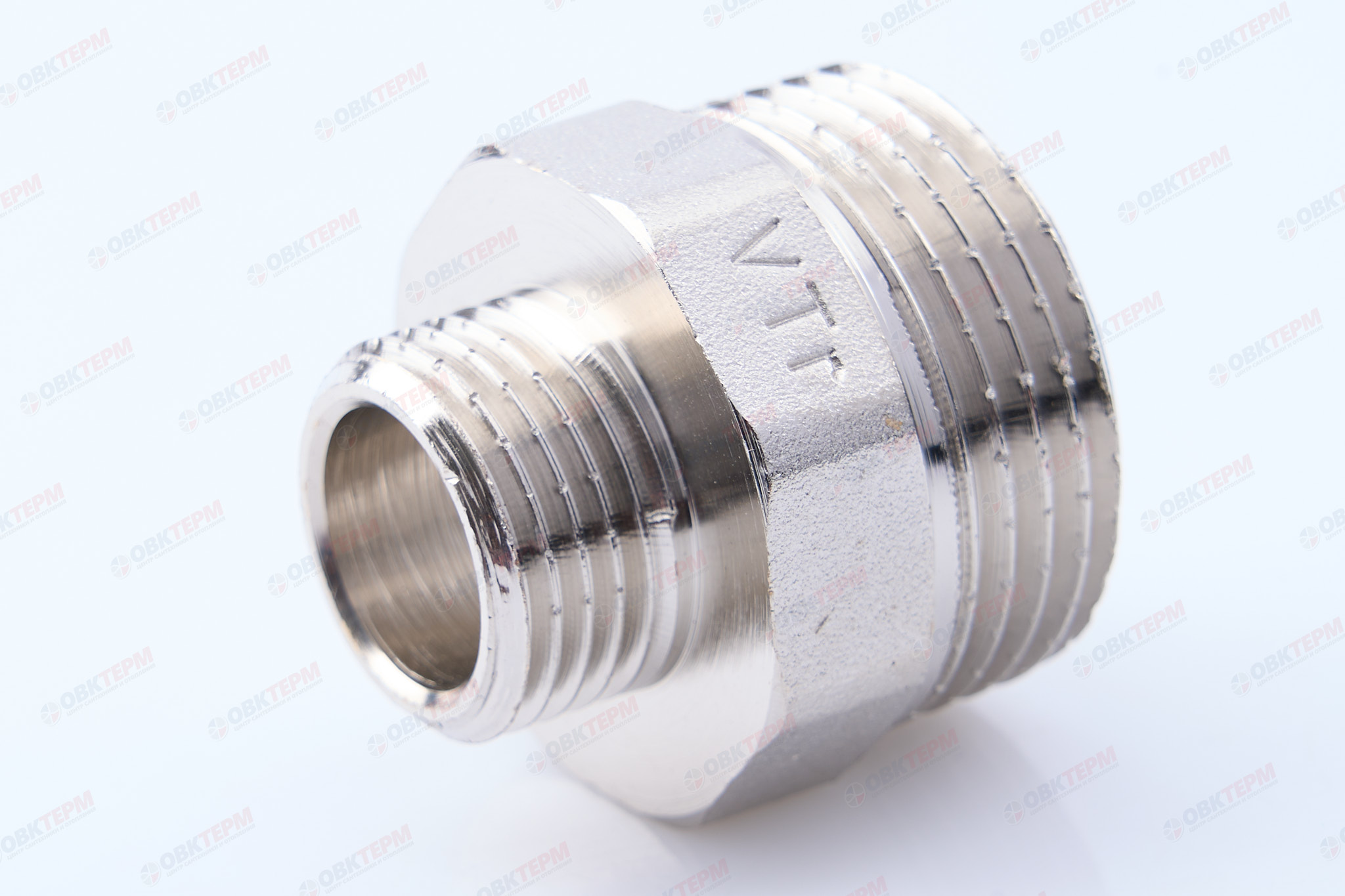 Ниппель     1" н  -  1/2" н      никель   (Valtec)   (10уп/130ящ) - Изображение №1