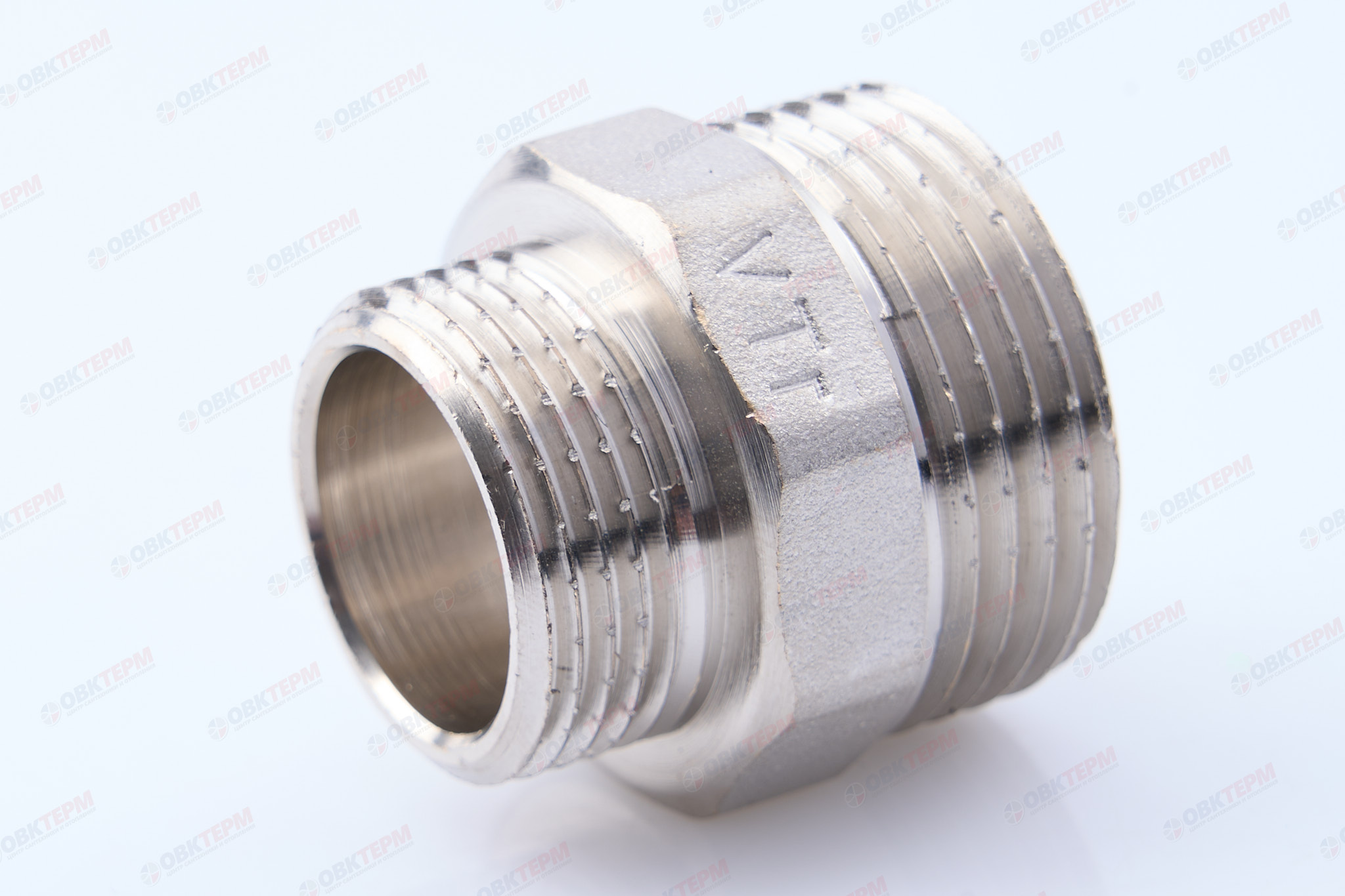 Ниппель     1" н  -  3/4" н      никель   (Valtec)   (110ящ/10шт) - Изображение №1