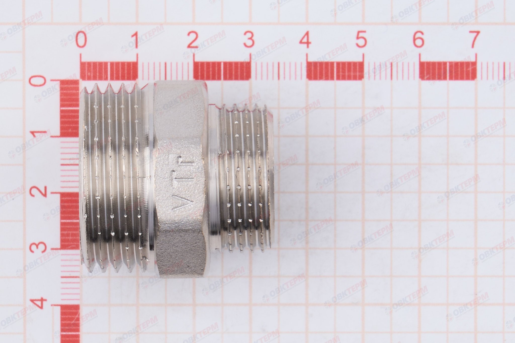Ниппель     1" н  -  3/4" н      никель   (Valtec)   (110ящ/10шт) - миниатюра №11