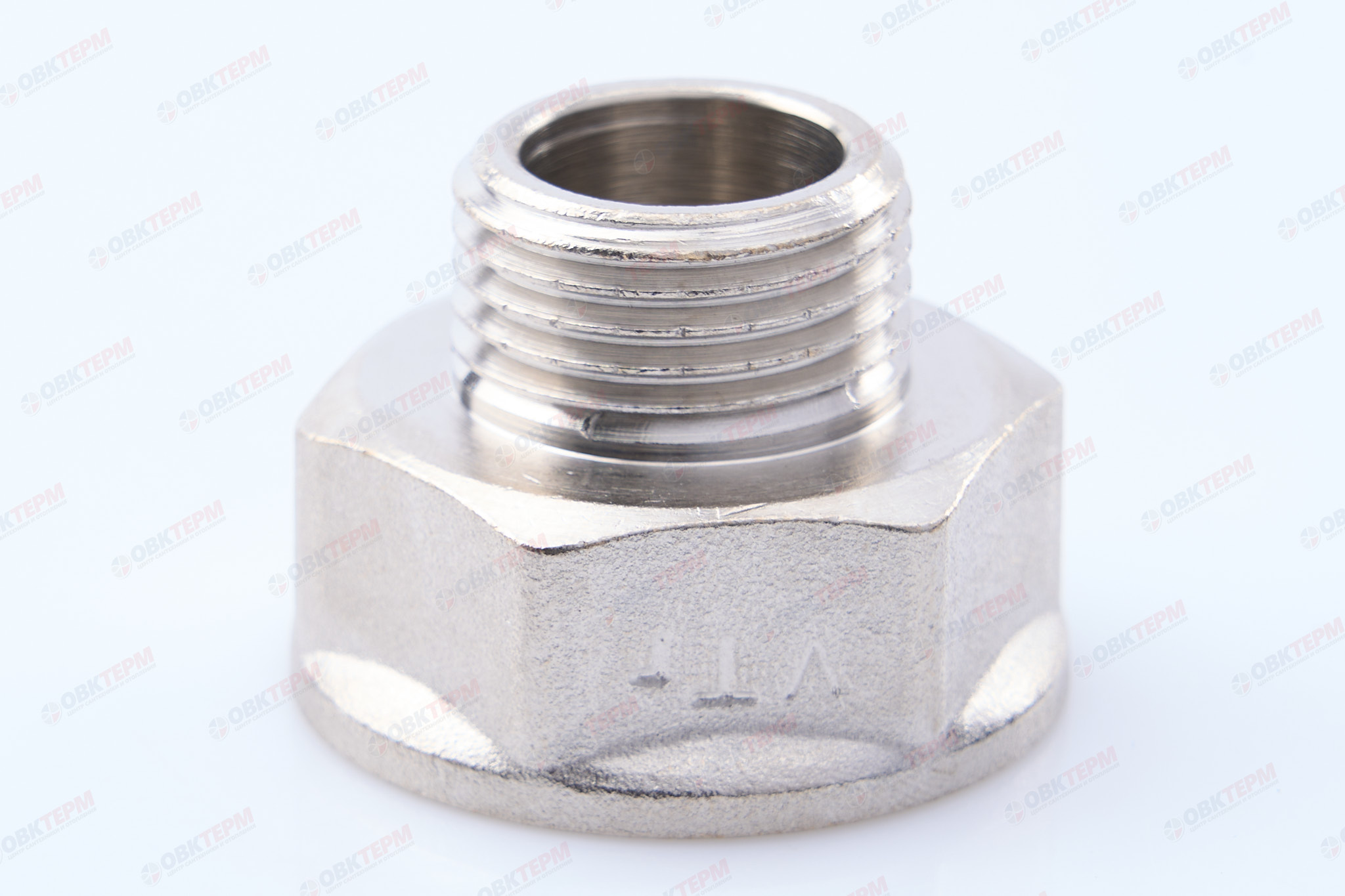 Переходник     3/4" в  -  1/2" н     никель     (Valtec)   (170ящ/10шт) - Изображение №1