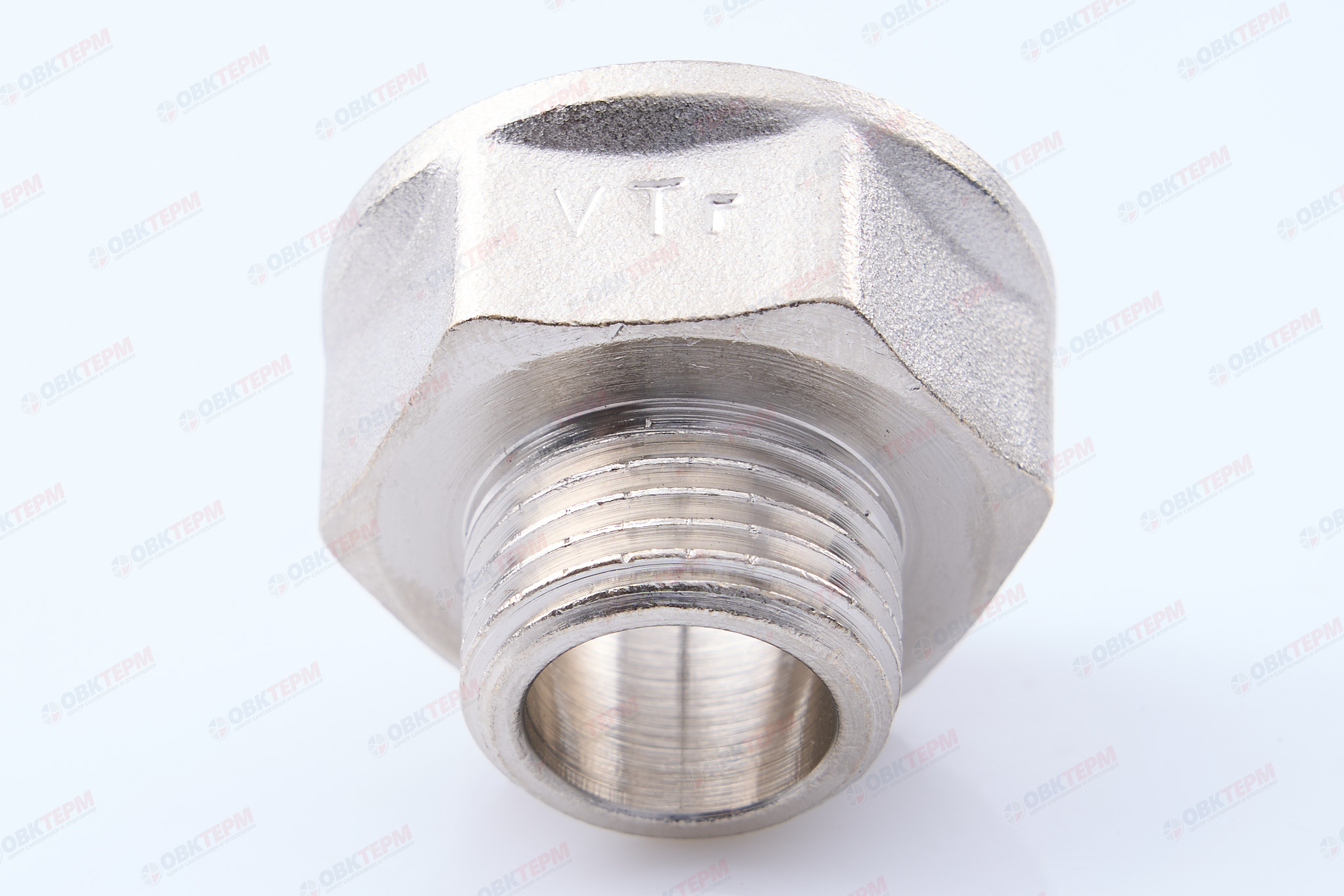 Переходник     3/4" в  -  1/2" н     никель     (Valtec)   (170ящ/10шт) - миниатюра №8