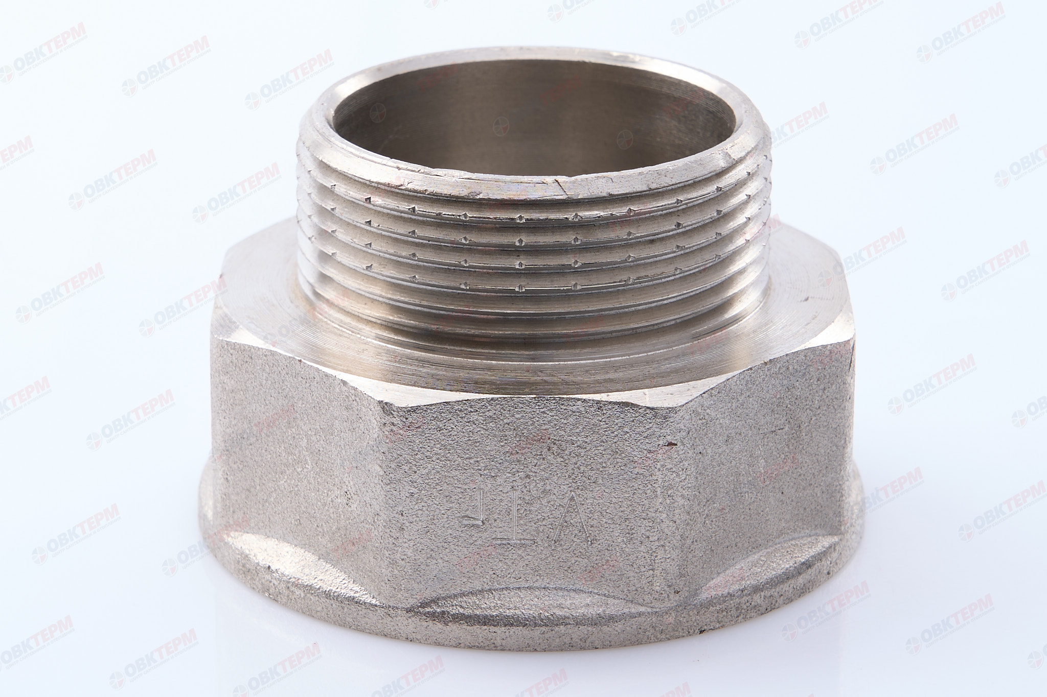 Переходник  2" в  -  1 1/2" н     никель     (Valtec) - Изображение №1