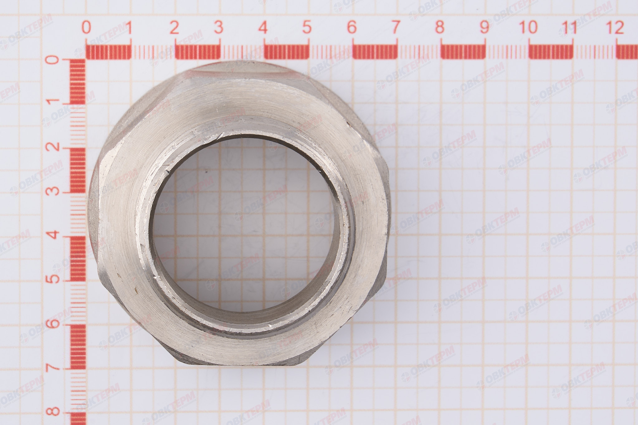 Переходник  2" в  -  1 1/2" н     никель     (Valtec) - миниатюра №9