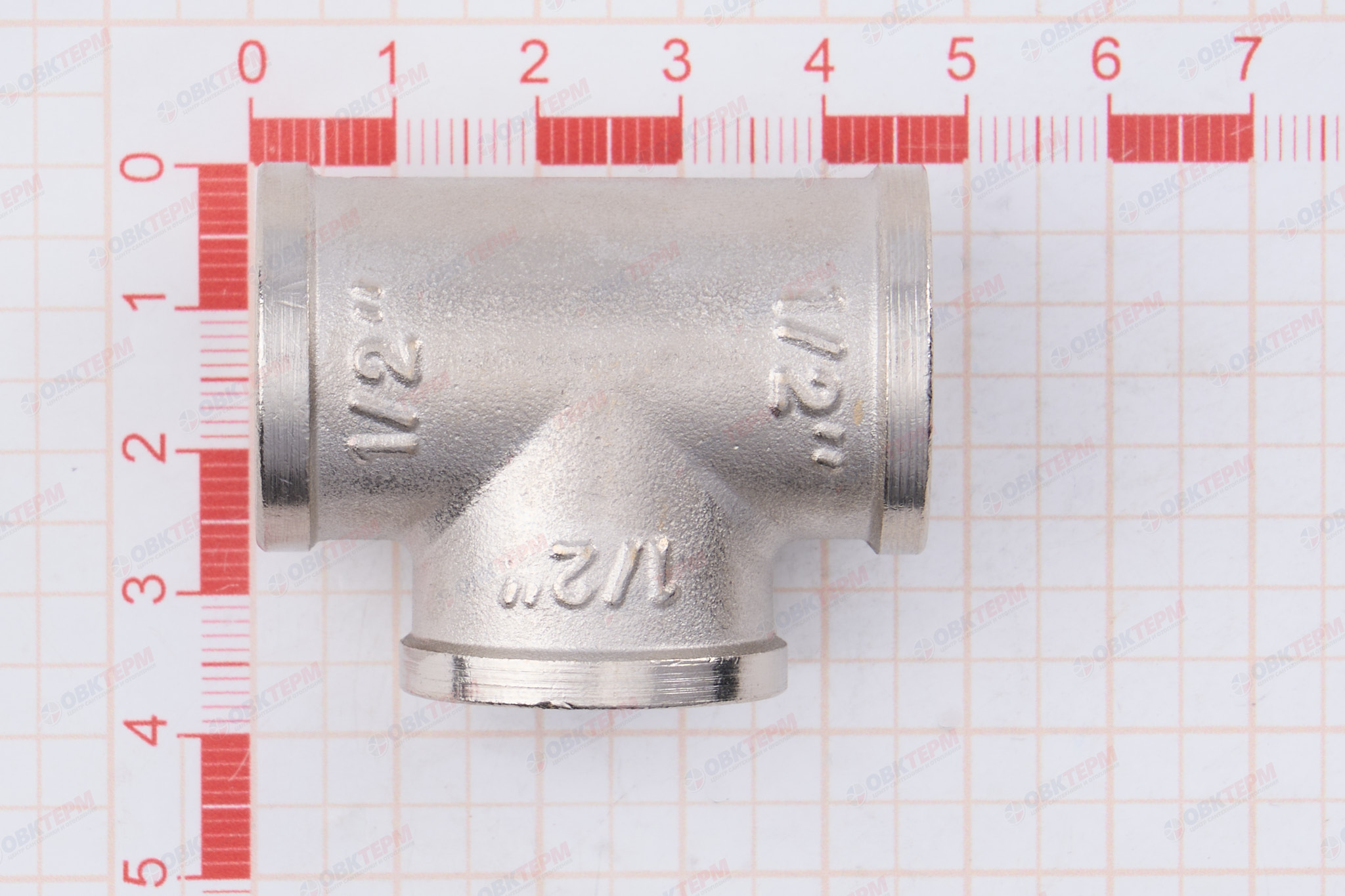 Тройник     1/2" ввв      никель  (Valtec)   (100ящ/10шт) - миниатюра №7