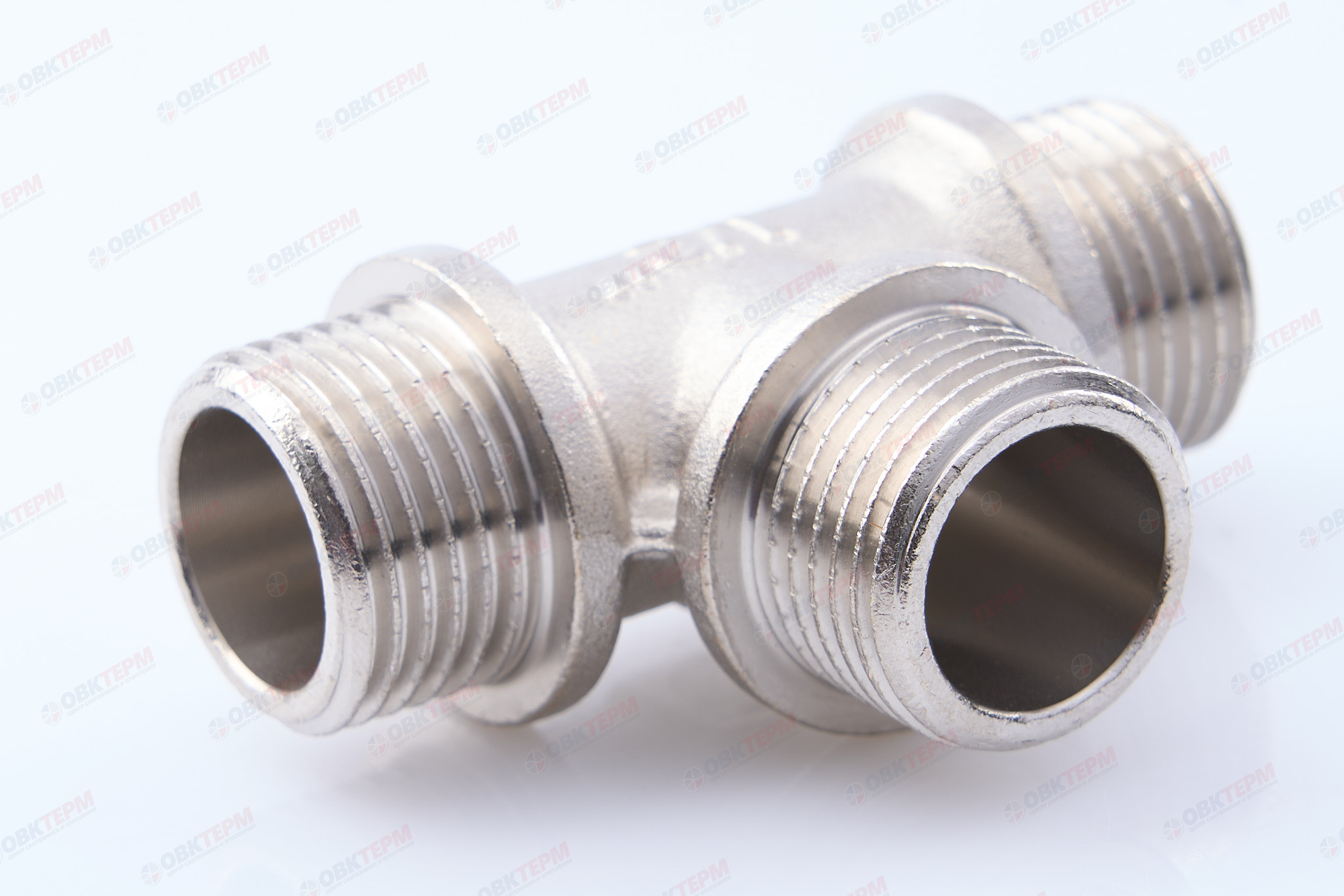 Тройник     1/2" ннн      никель    (Valtec)   (90ящ/10шт) - Изображение №1