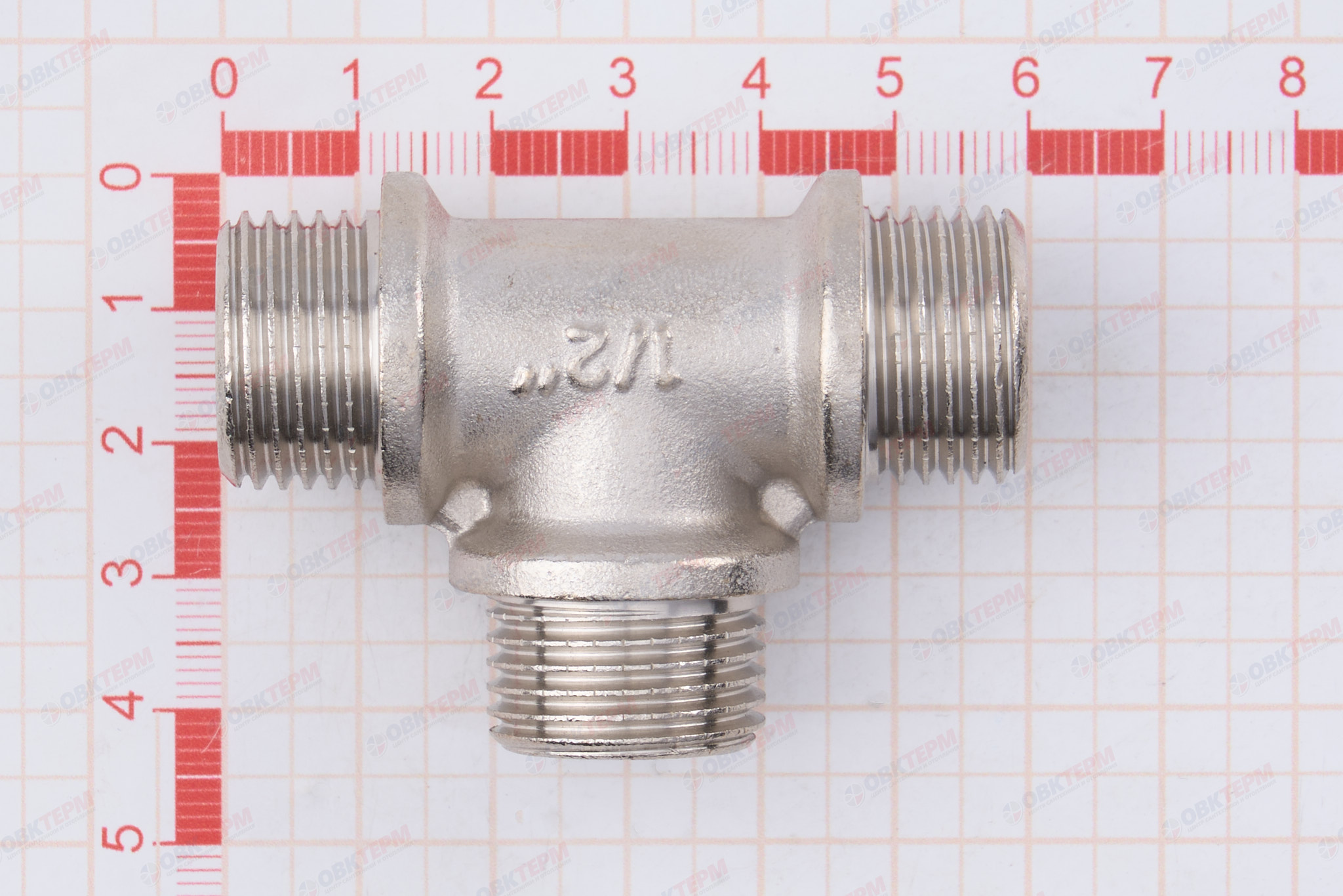 Тройник     1/2" ннн      никель    (Valtec)   (90ящ/10шт) - миниатюра №7
