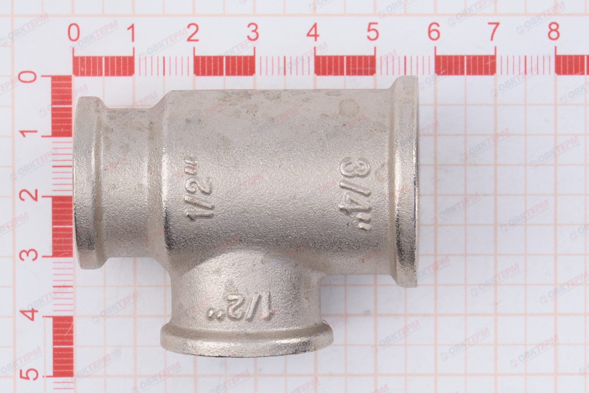 Тройник    3/4" - 1/2 - 1/2 ввв  никель (Valtec)   (60ящ/10шт) - миниатюра №9