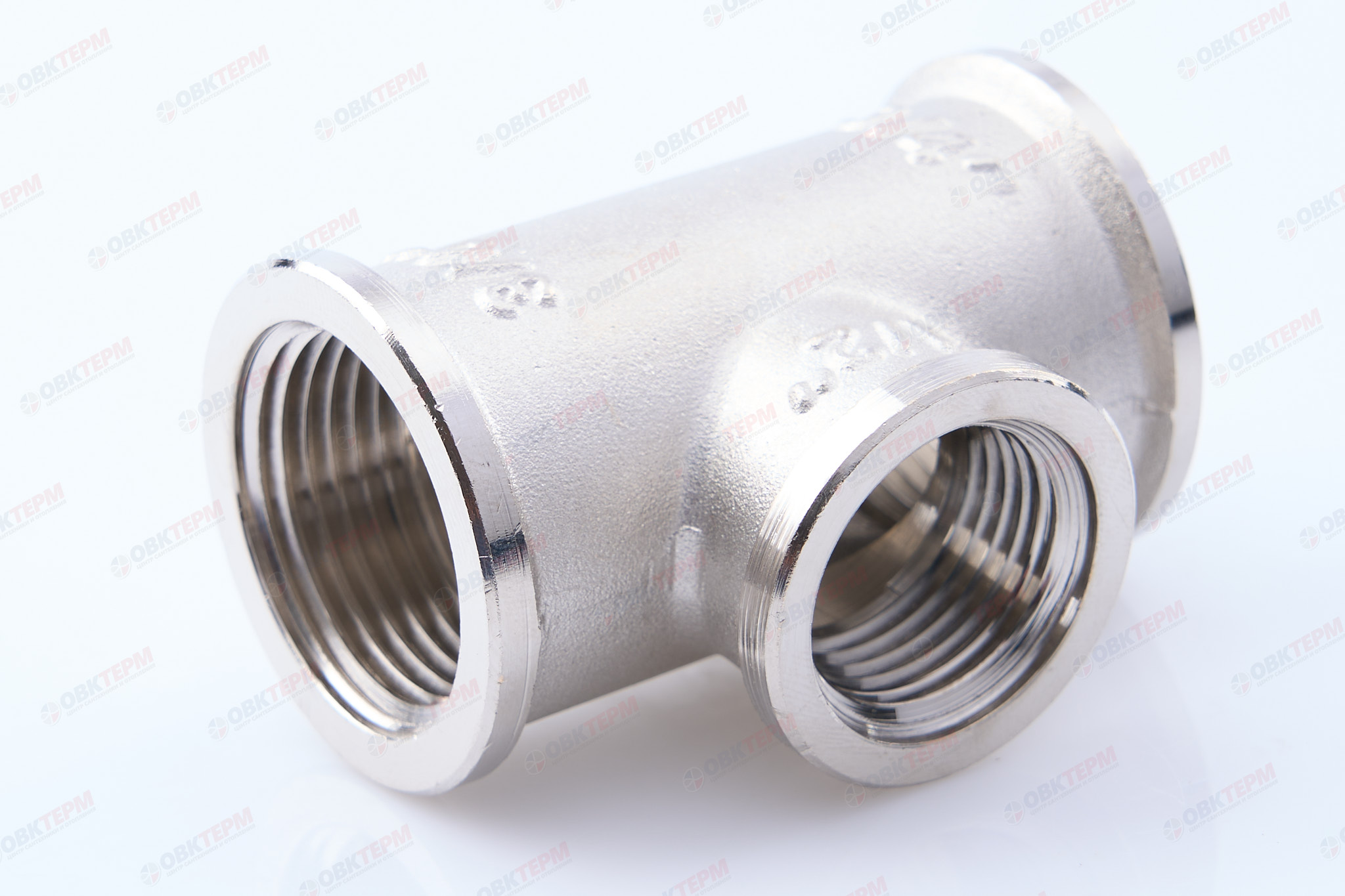Тройник    3/4" - 1/2 - 3/4 ввв  никель (Valtec)   (10уп/50ящ) - Изображение №1