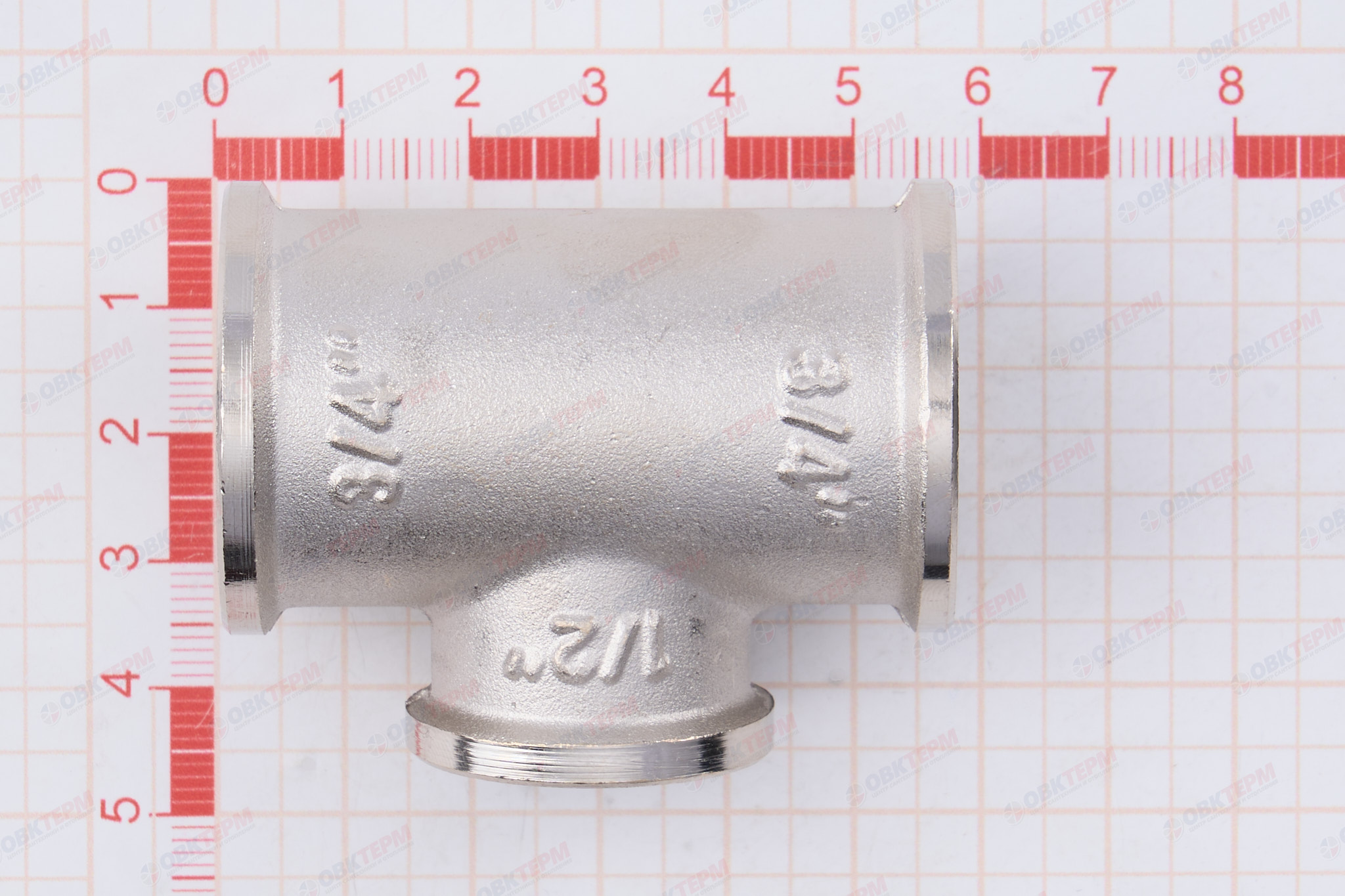 Тройник    3/4" - 1/2 - 3/4 ввв  никель (Valtec)   (10уп/50ящ) - миниатюра №7