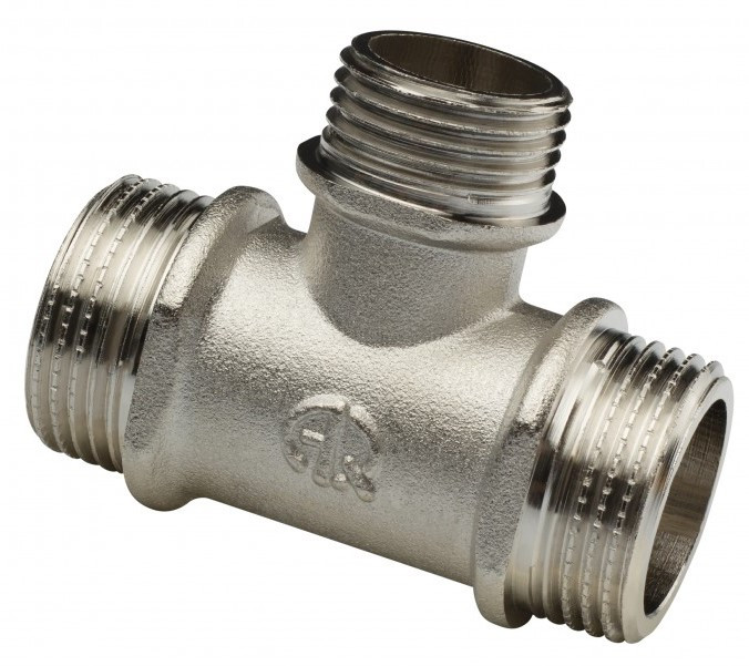Тройник    3/4" - 1/2 - 3/4 ннн  никель (Valtec)   (10уп/80ящ) - Изображение №2