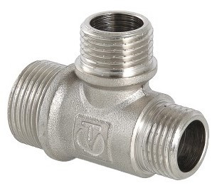 Тройник    3/4" - 3/4 - 1/2 ннн  никель (Valtec) - Изображение №5