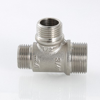 Тройник    3/4" - 3/4 - 1/2 ннн  никель (Valtec) - Изображение №3