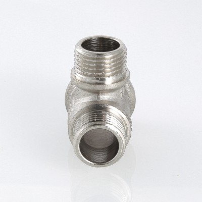 Тройник    3/4" - 3/4 - 1/2 ннн  никель (Valtec) - Изображение №4